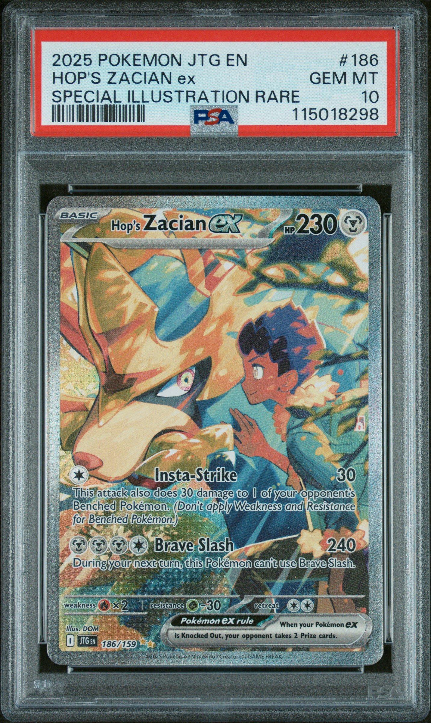 2025 Pokemon Jtg En-journey Together 186 Hop's Zacian Ex Special
