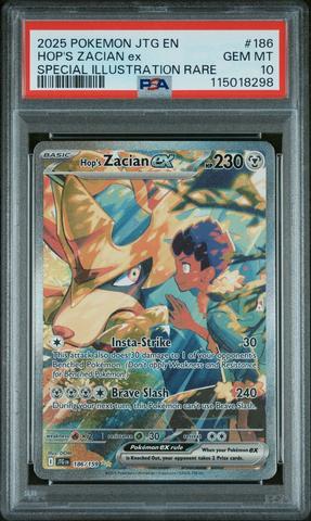 フリーレン トランプ　psa10 16連番 2025 Pokemon Jtg En-journey Together 186 Hop's Zacian Ex