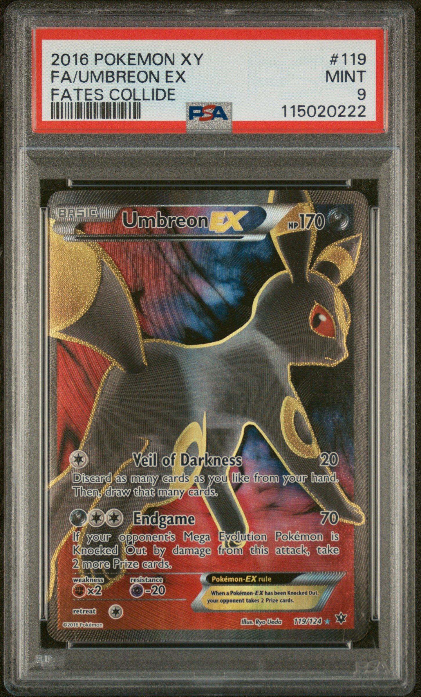 2016 Pokemon Xy Fates Collide 119 Full Art/umbreon Ex PSA 9 Graded