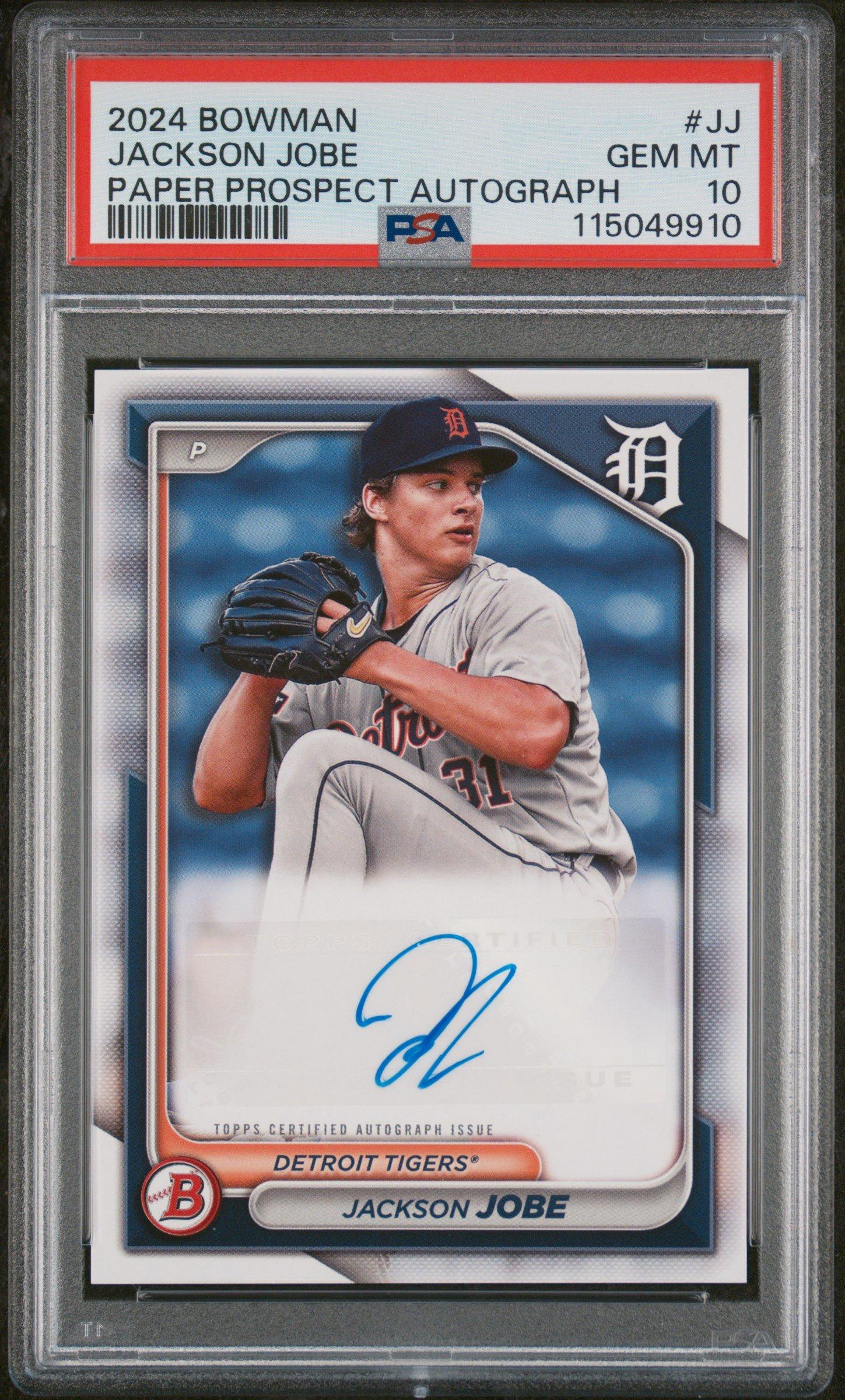 2024 Bowman Paper Prospect Autographs Jj Jackson Jobe PSA 10
