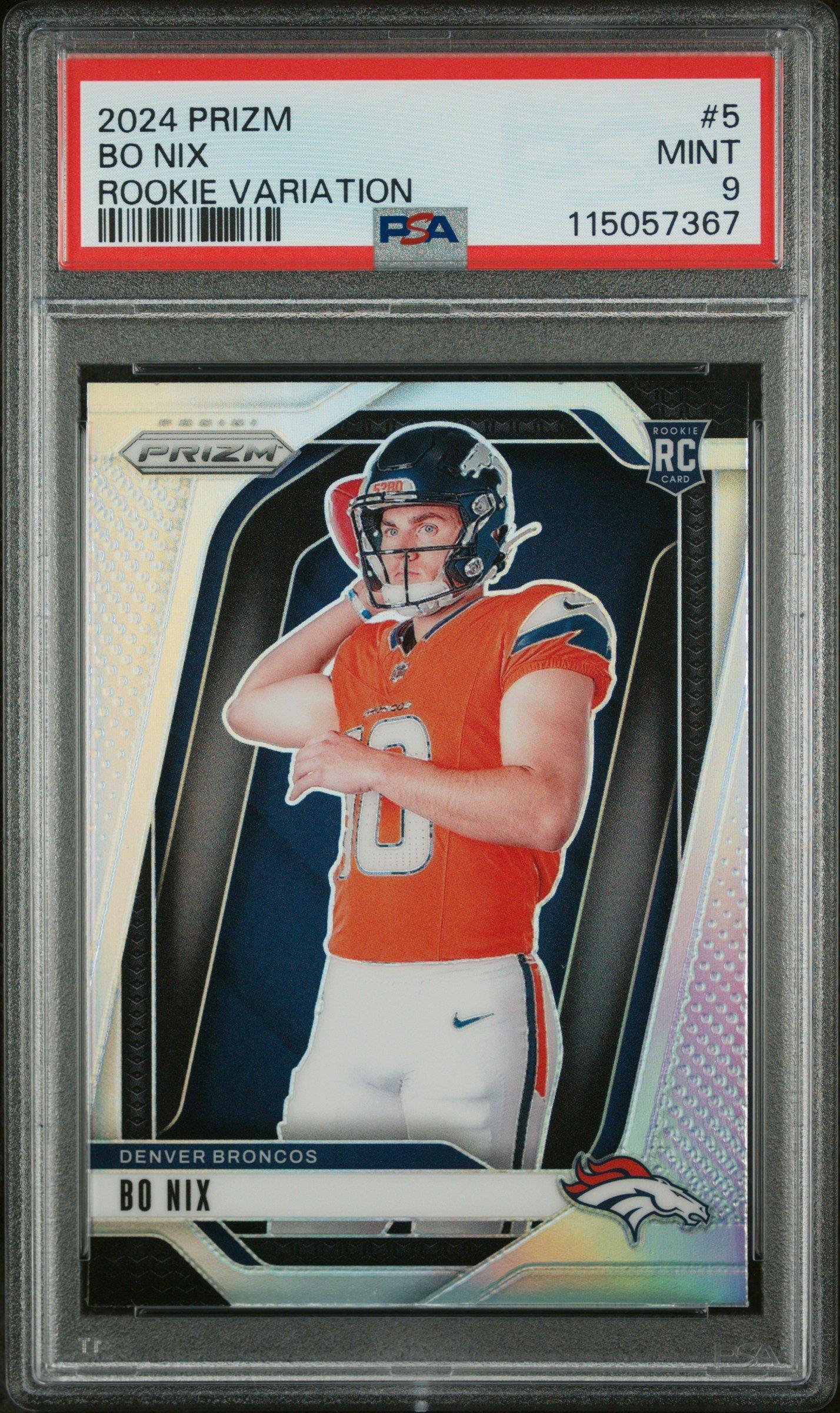 2024 Panini Prizm Rookie Variation 5 Bo Nix PSA 9 Graded Card | GameStop