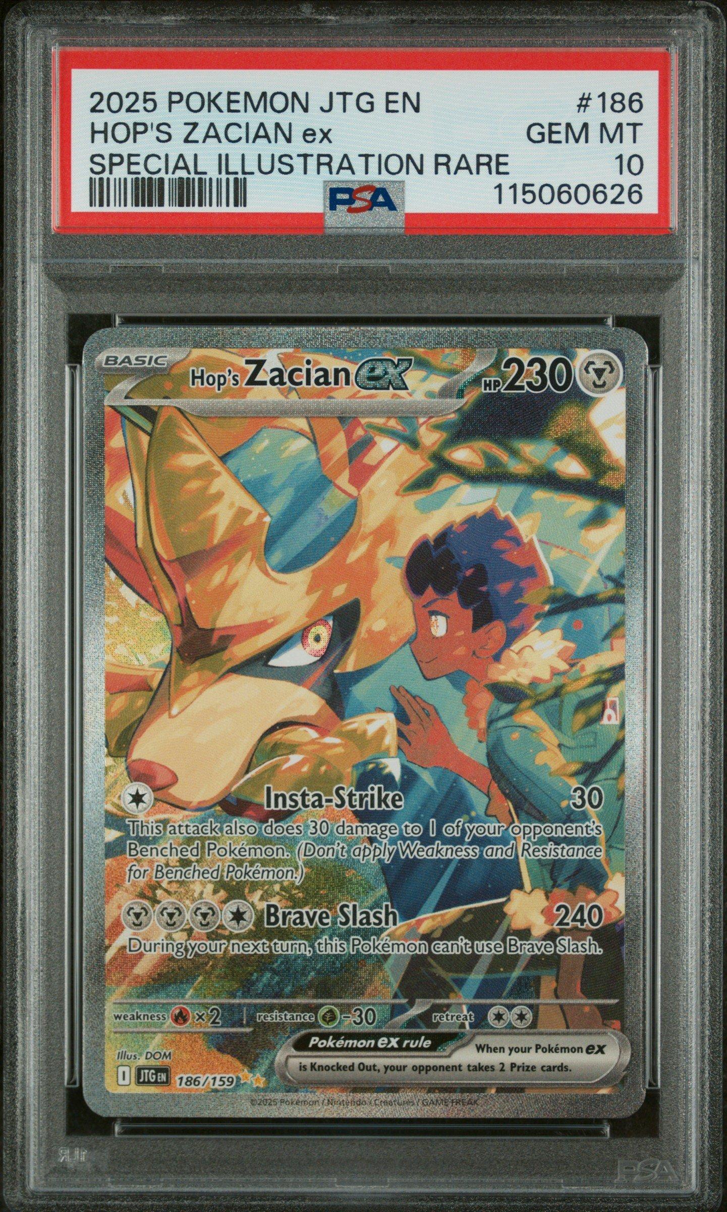 2025 Pokemon Jtg En-journey Together 186 Hop's Zacian Ex Special