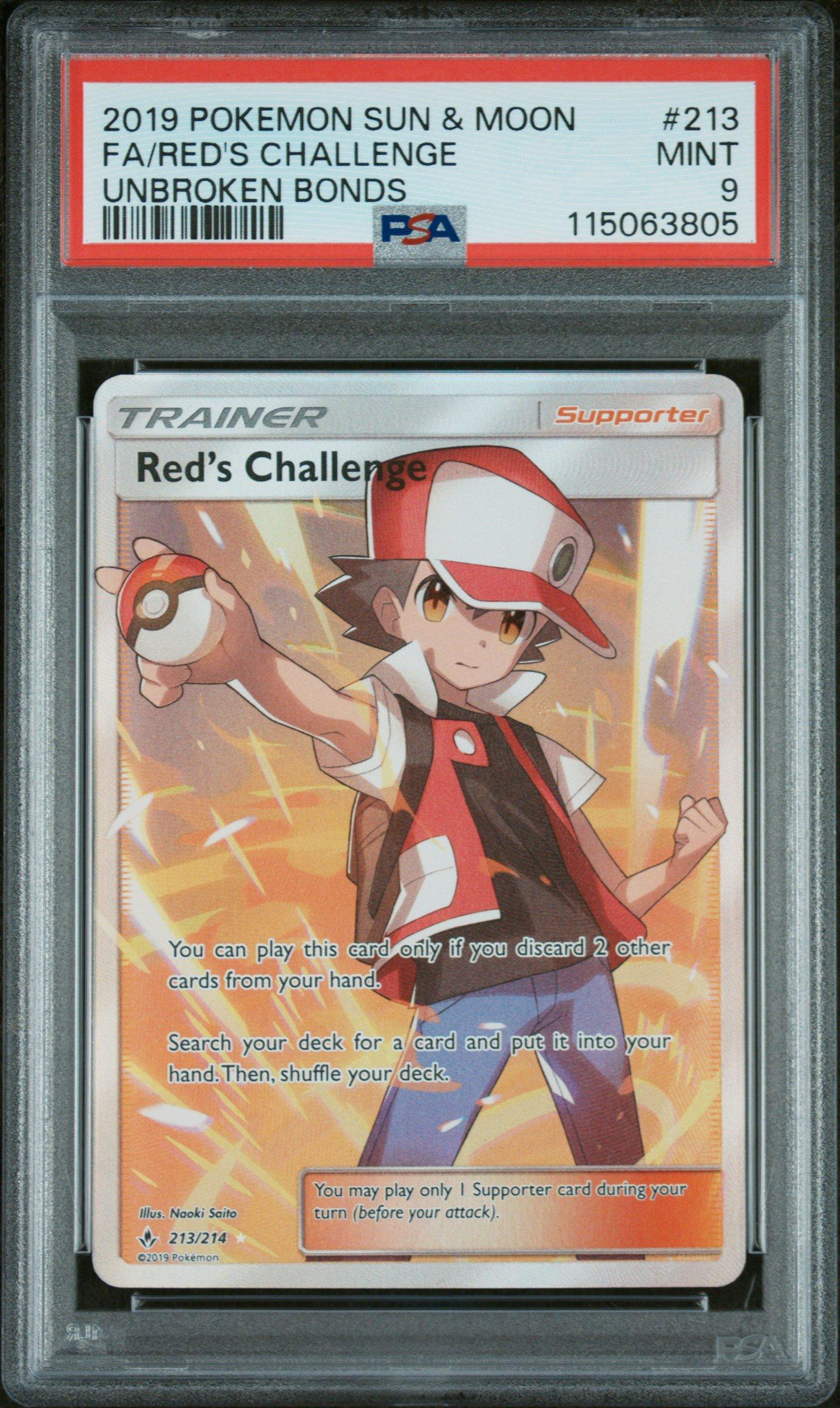 2019 Pokemon Sun & Moon Unbroken Bonds 213 Full Art/red's