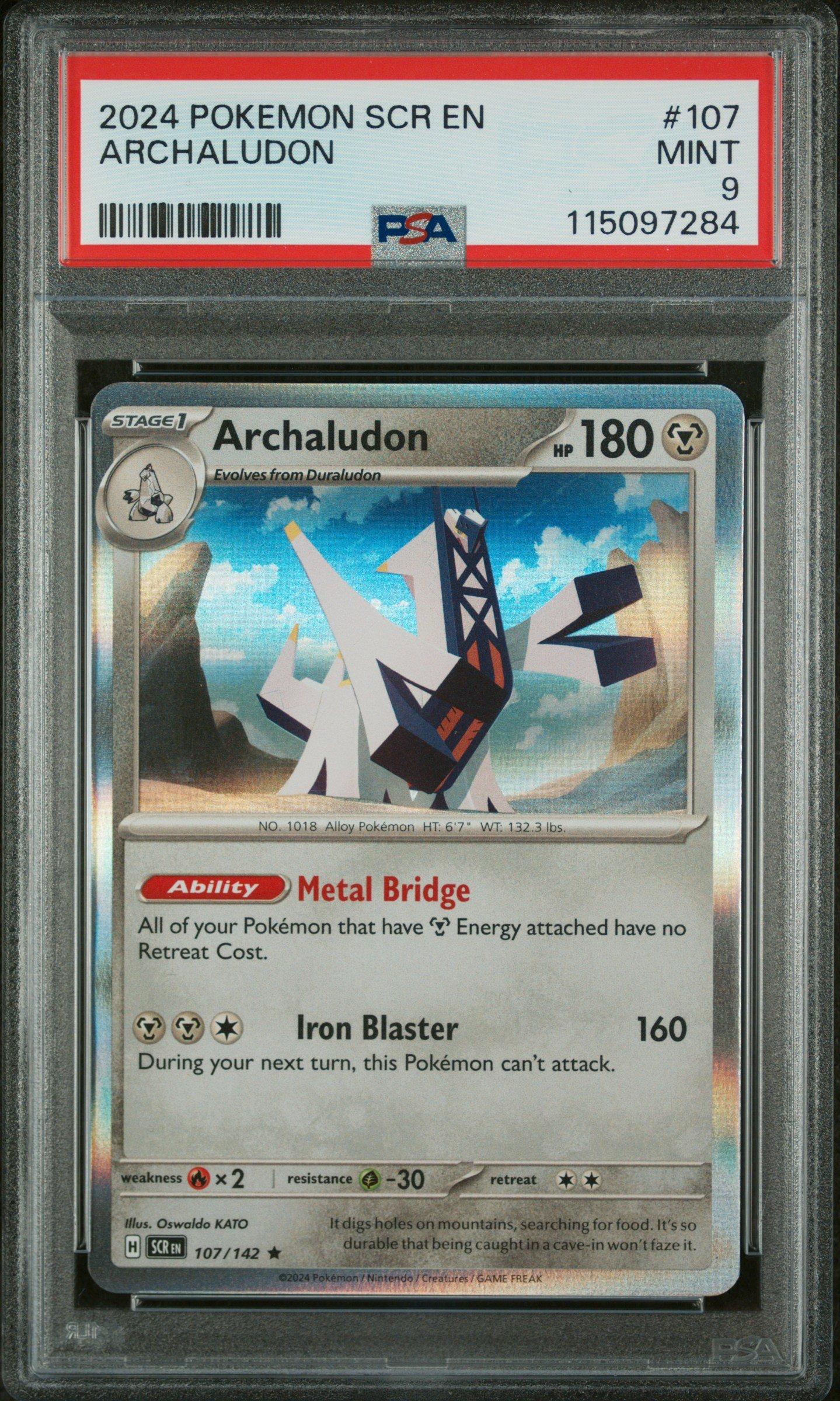 2024 Pokemon Scr En-stellar Crown 107 Archaludon PSA 9