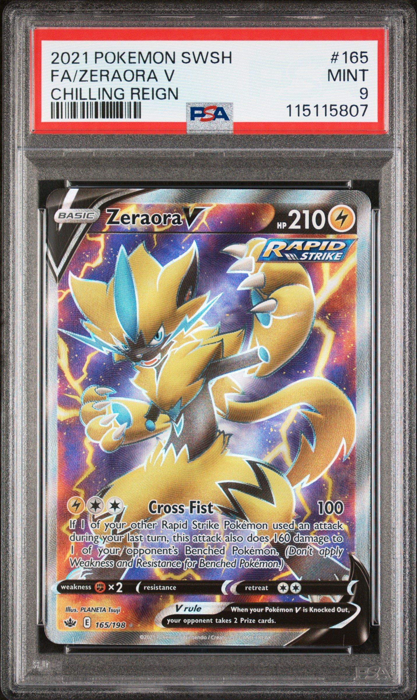 2021 Pokemon Sword & Shield Chilling Reign 165 Full Art/zeraora V