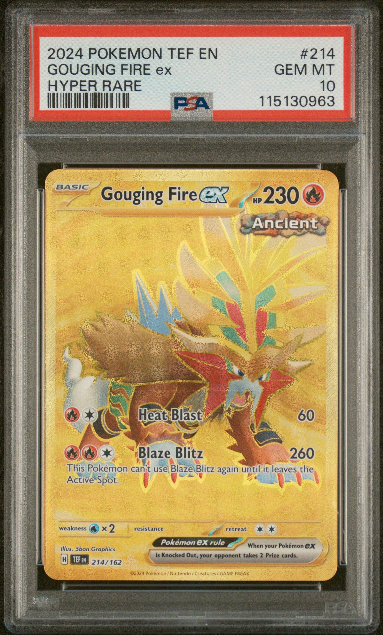 2024 Pokemon Tef En-temporal Forces 214 Gouging Fire Ex Hyper Rare