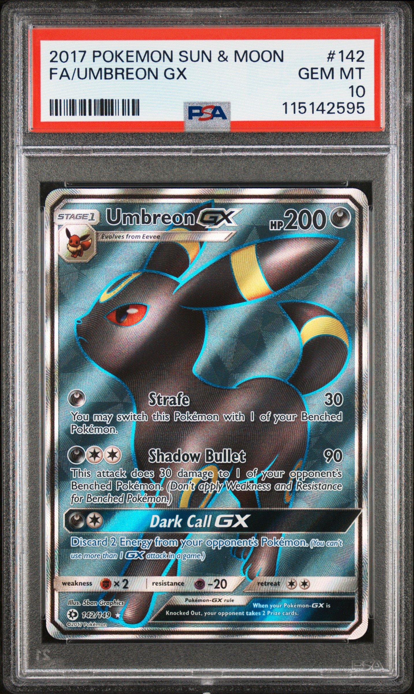 ブラッキー GX Umbreon GX 2017 PSA 10 プロモカード 2017 Pokemon Sun & Moon 142 Full Art/umbreon Gx PSA 10 Graded Card