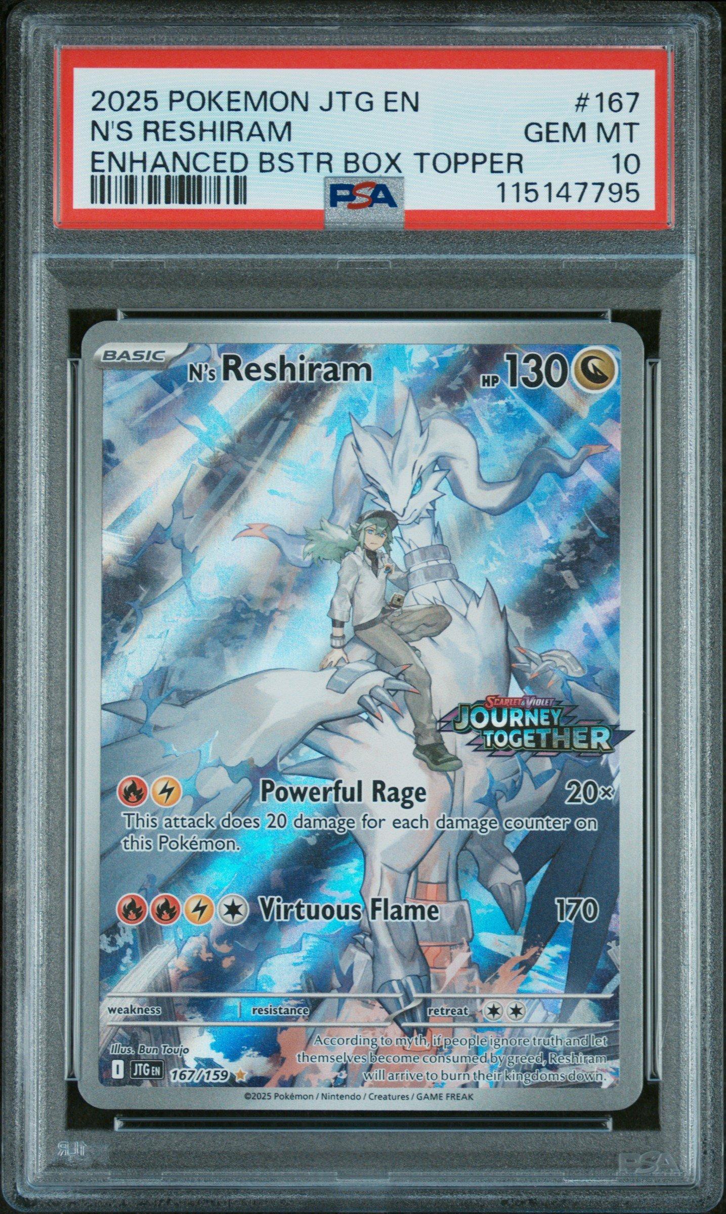 2025 Pokemon Jtg En-journey Together 167 N's Reshiram Enhanced