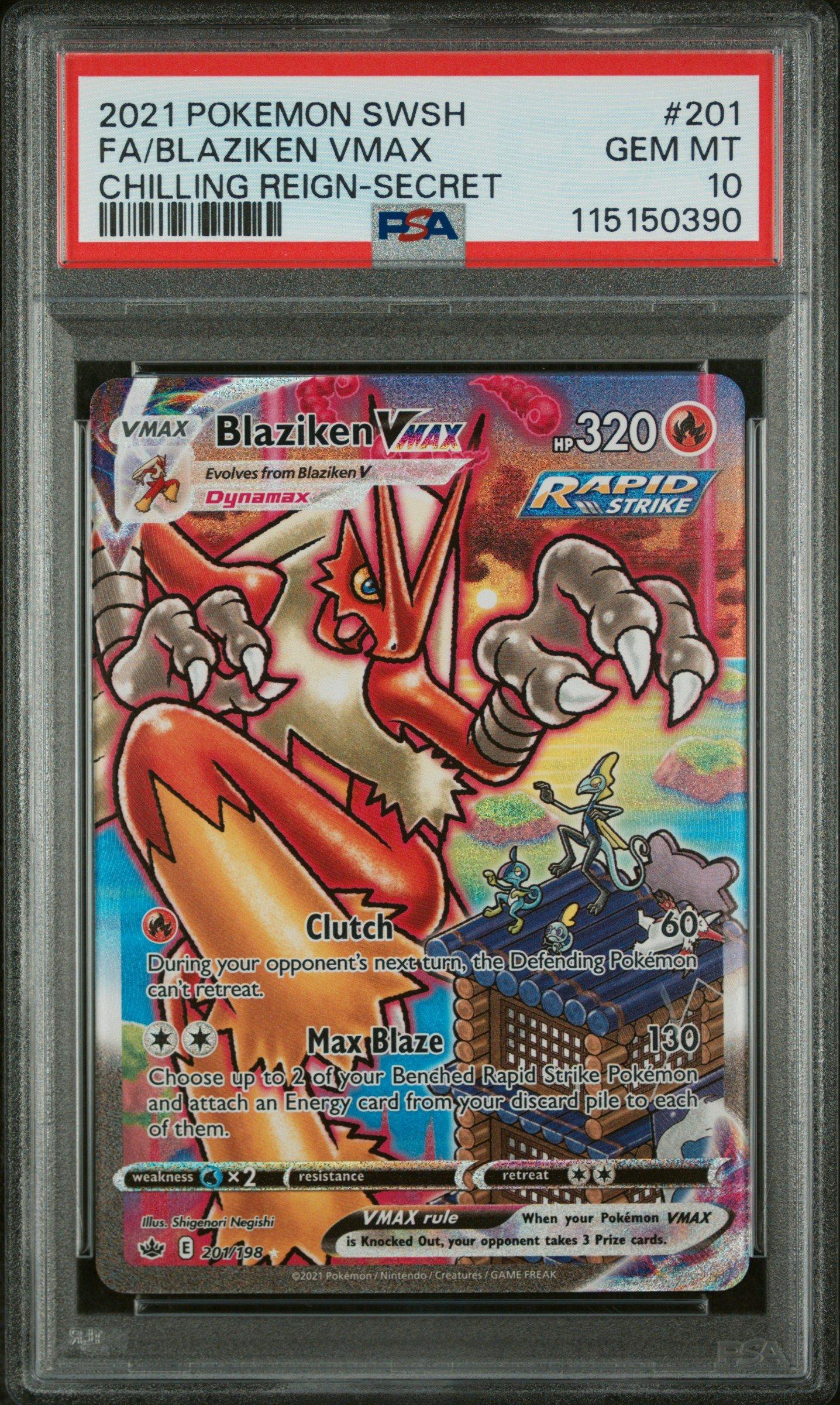 2021 Pokemon Sword & Shield Chilling Reign Full Art/blaziken Vmax Secret PSA