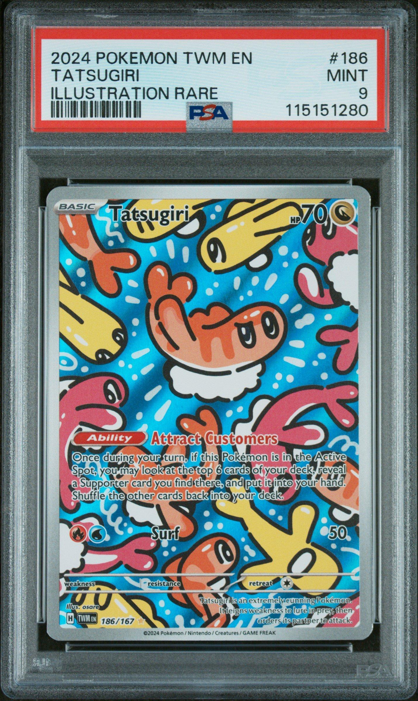2024 Pokemon Twm En-Twilight Masquerade 186 Tatsugiri Illustration Rare PSA 9