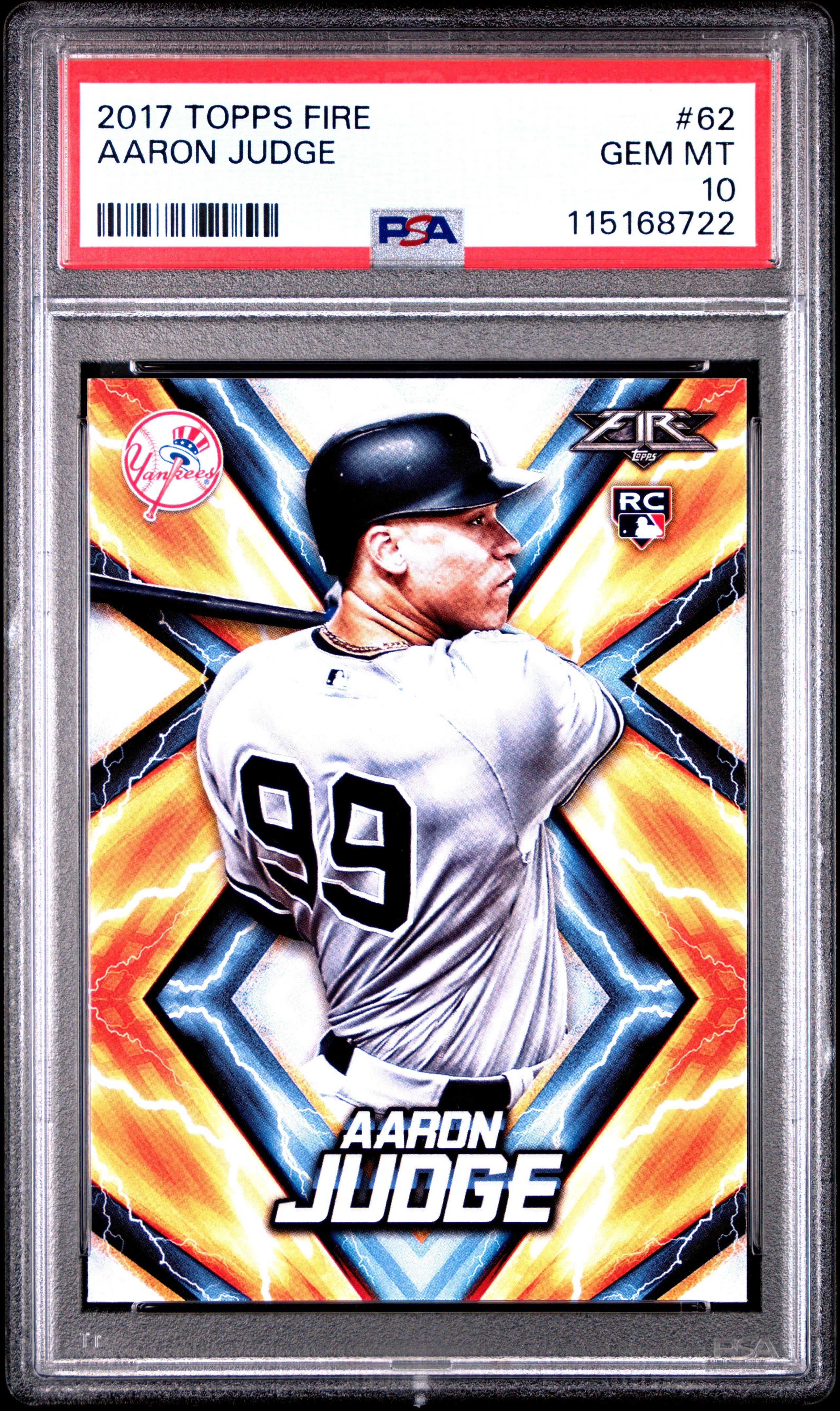 2017 Topps Fire 62 Aaron Judge PSA 10