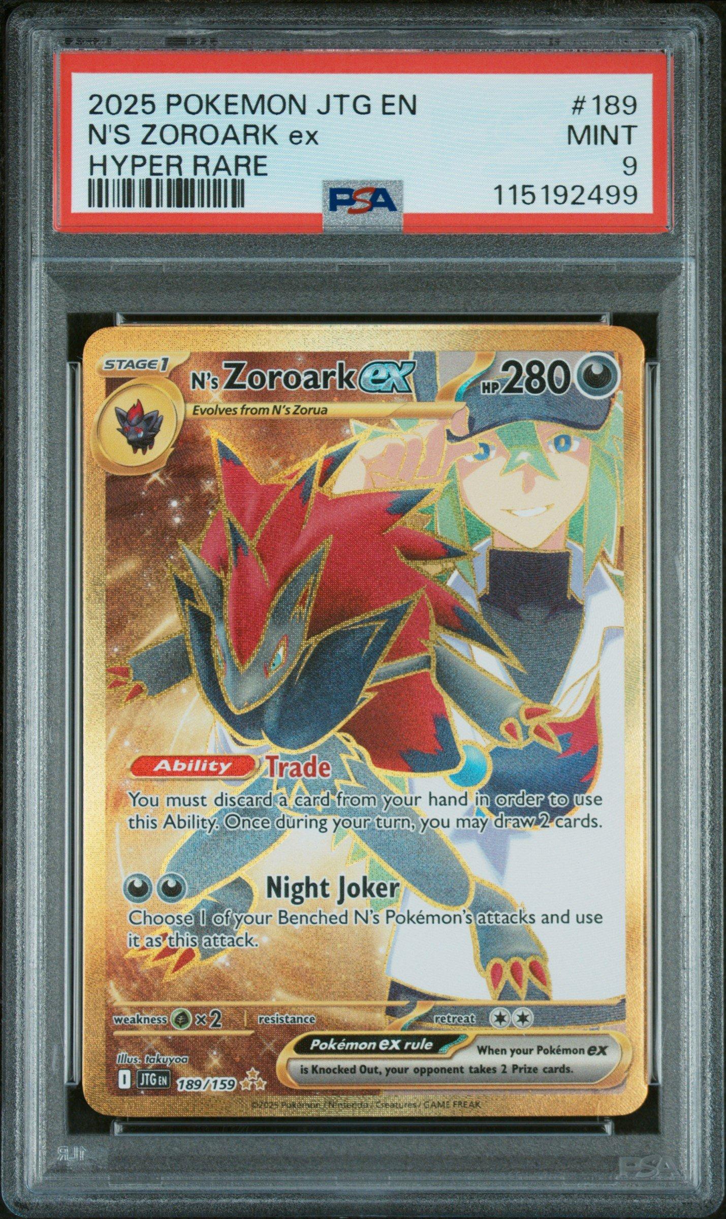 2025 Pokemon Jtg En-journey Together 189 N's Zoroark Ex Hyper Rare