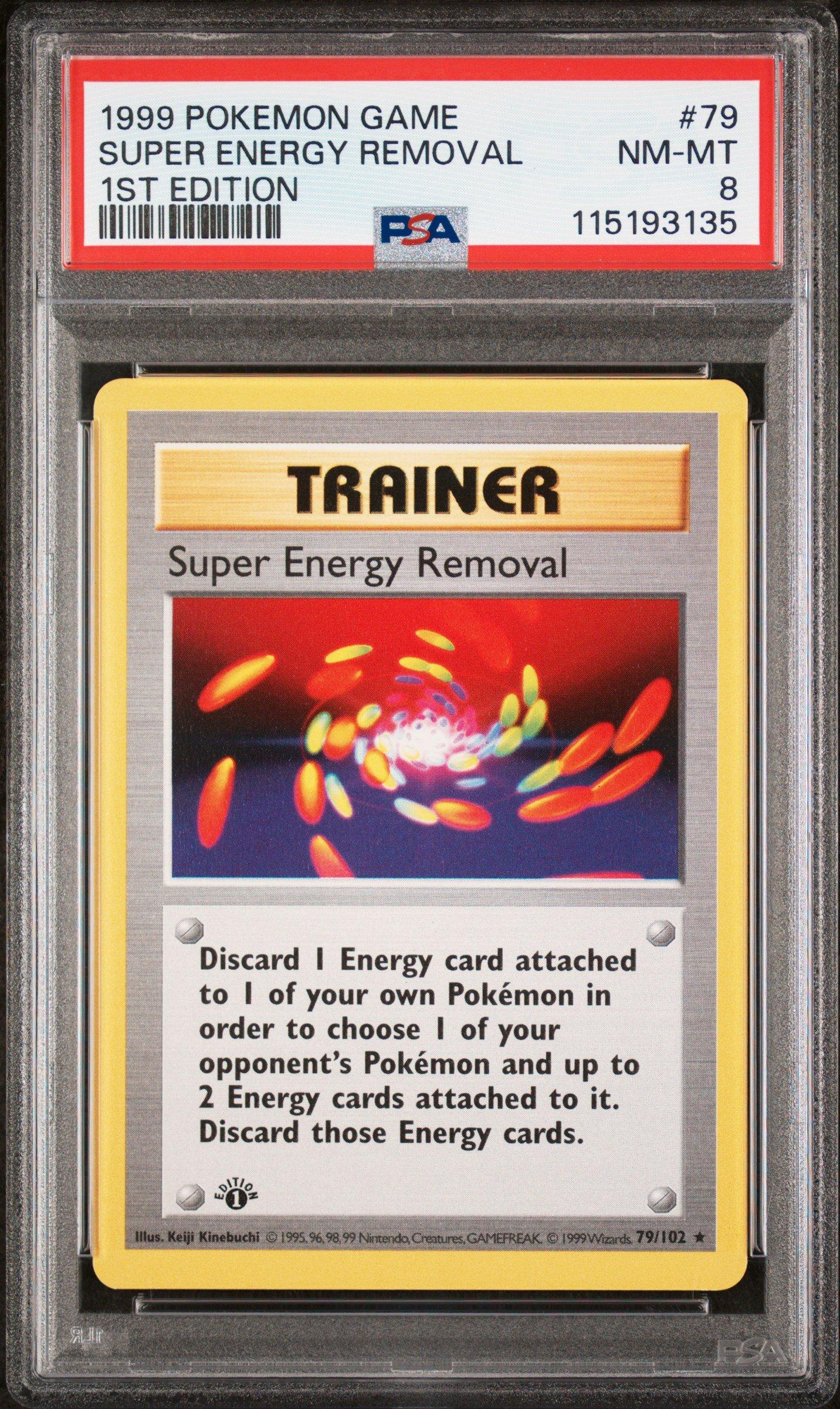 1999 Pokemon Game 79 Super Energy Removal 1st Edition PSA 8