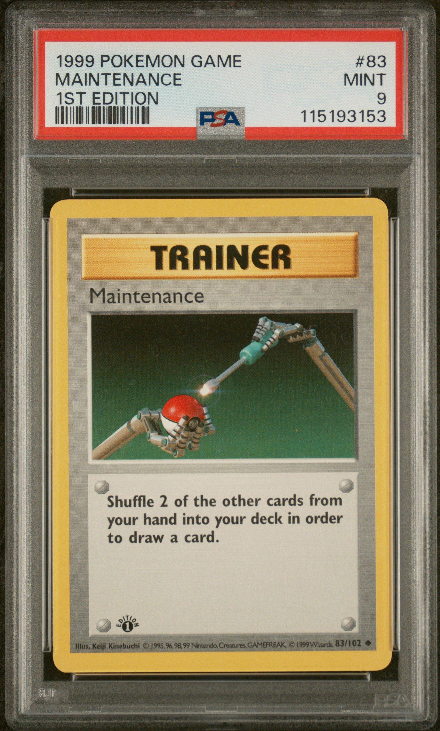 1999 Pokemon Game 83 Maintenance 1st Edition PSA 9