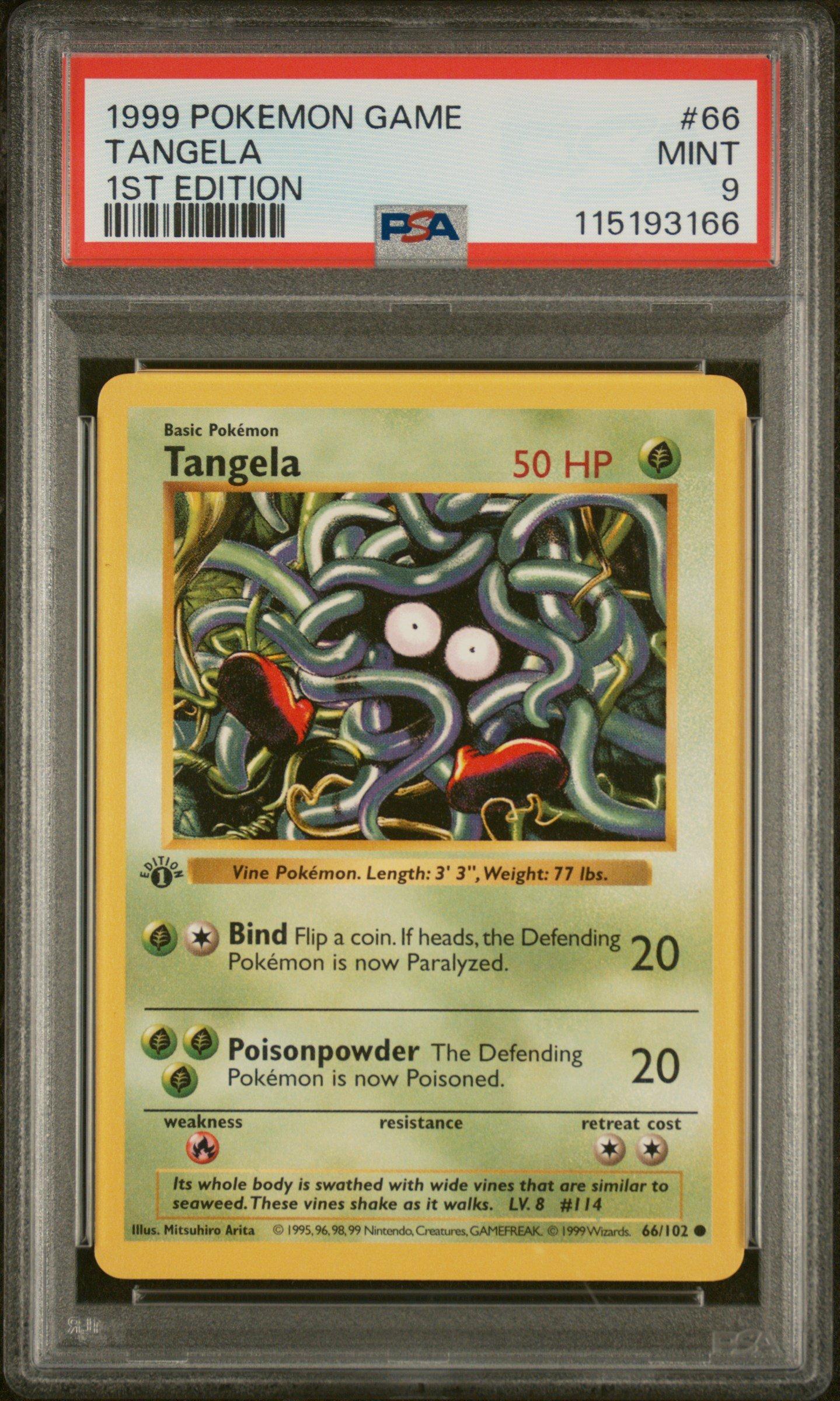 1999 Pokemon Game 66 Tangela 1st Edition PSA