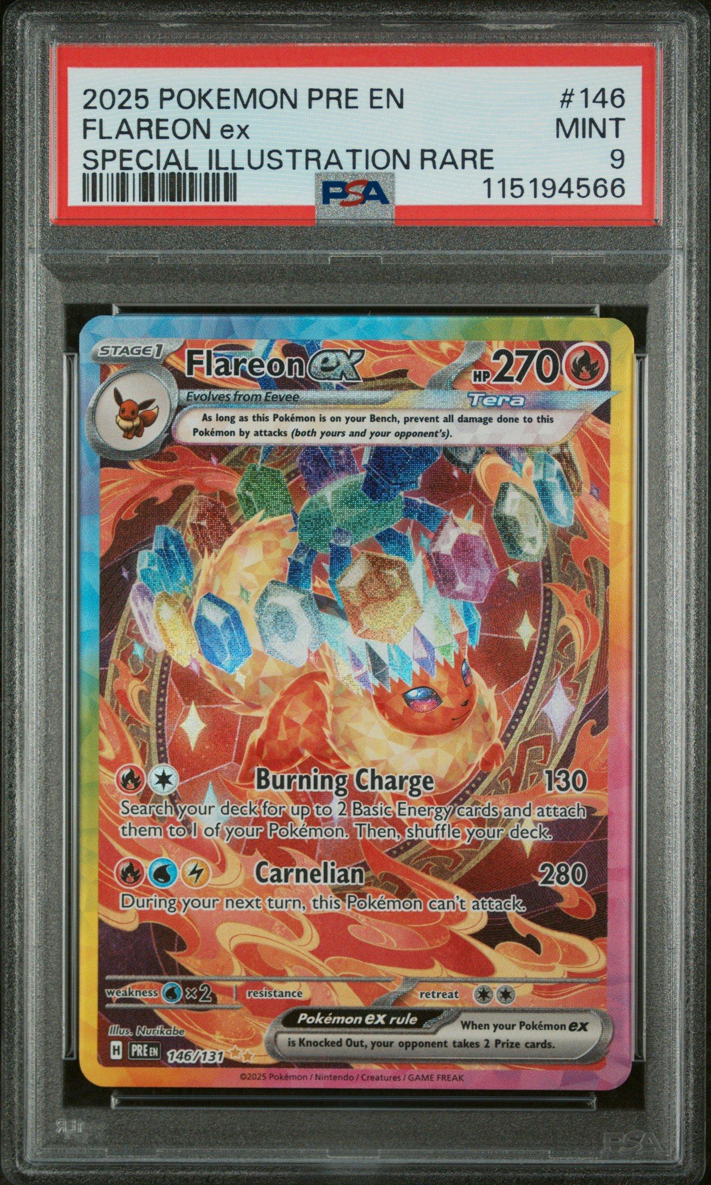 PSA9ブースターEX ポケキュン　FLAREON ポケモン ブースターEX ポケキュン 海外版 英語版 Flareon EX - RC28/RC32