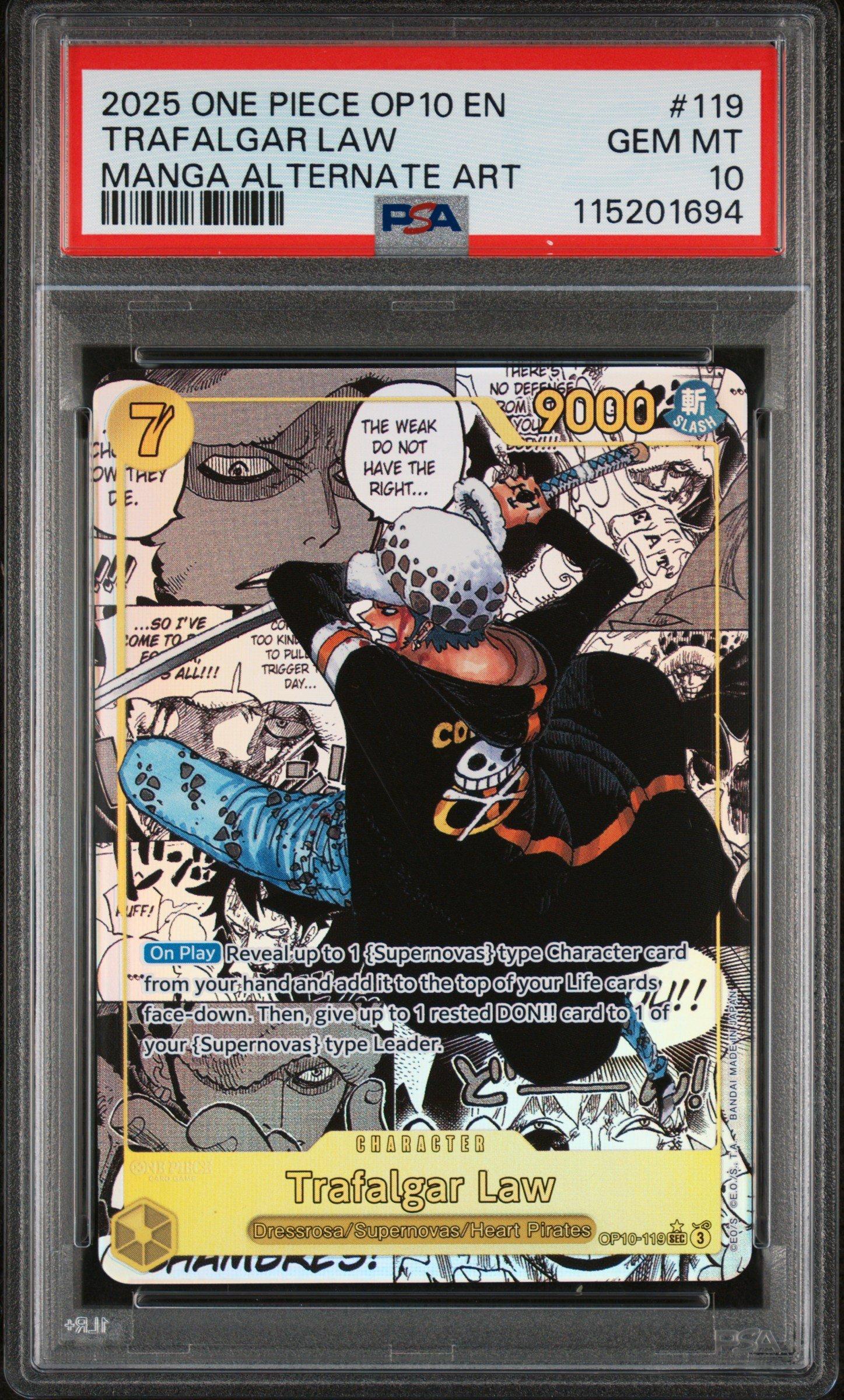 2025 One Piece Op10-royal Blood 119 Trafalgar Law Manga Alternate
