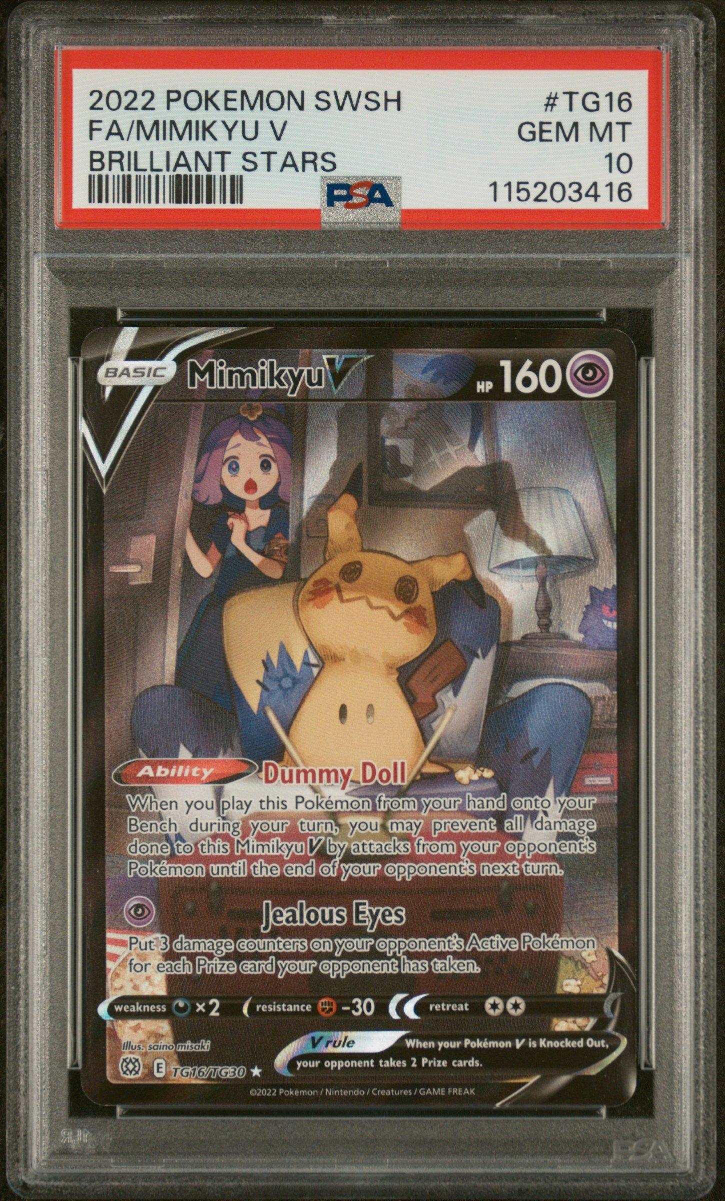 2022 Pokemon Sword & Shield Brilliant Stars Tg16 Full Art/mimikyu