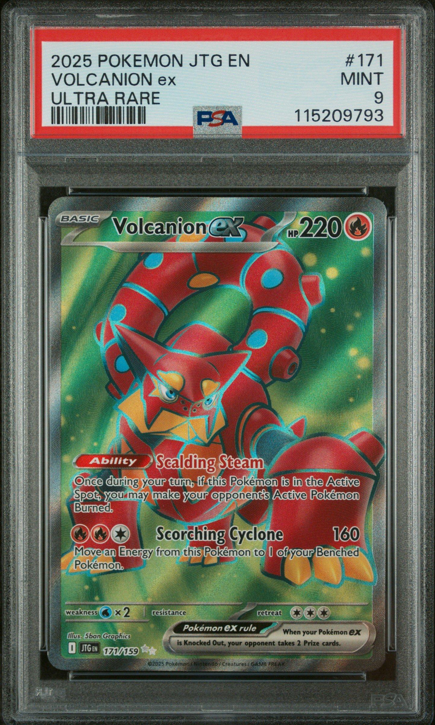 2025 Pokemon Jtg En-journey Together 171 Volcanion Ex Ultra Rare PSA 9
