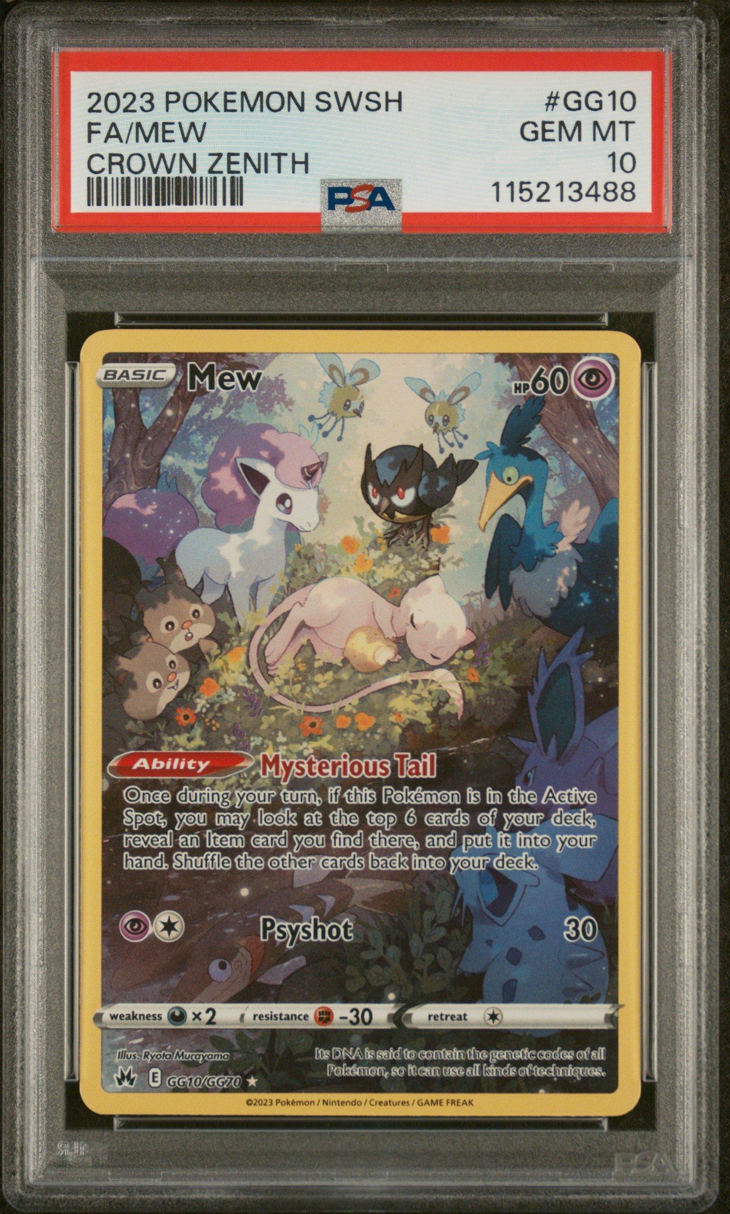 2023 Pokemon Sword And Shield Crown Zenith Gg10 Full Art/mew PSA