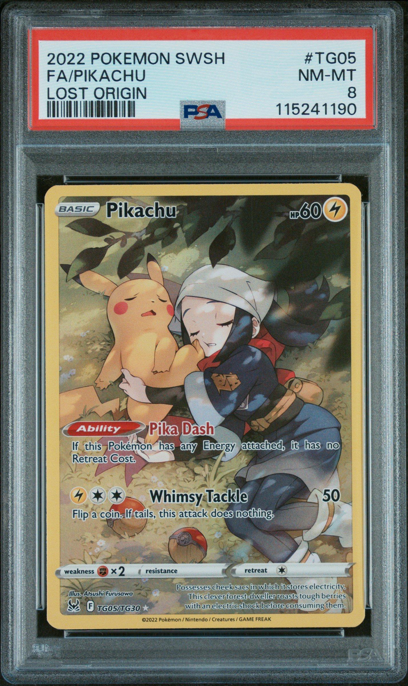 2022 Pokemon Sword & Shield Lost Origin Tg05 Full Art/pikachu PSA 8 Graded  Card | GameStop