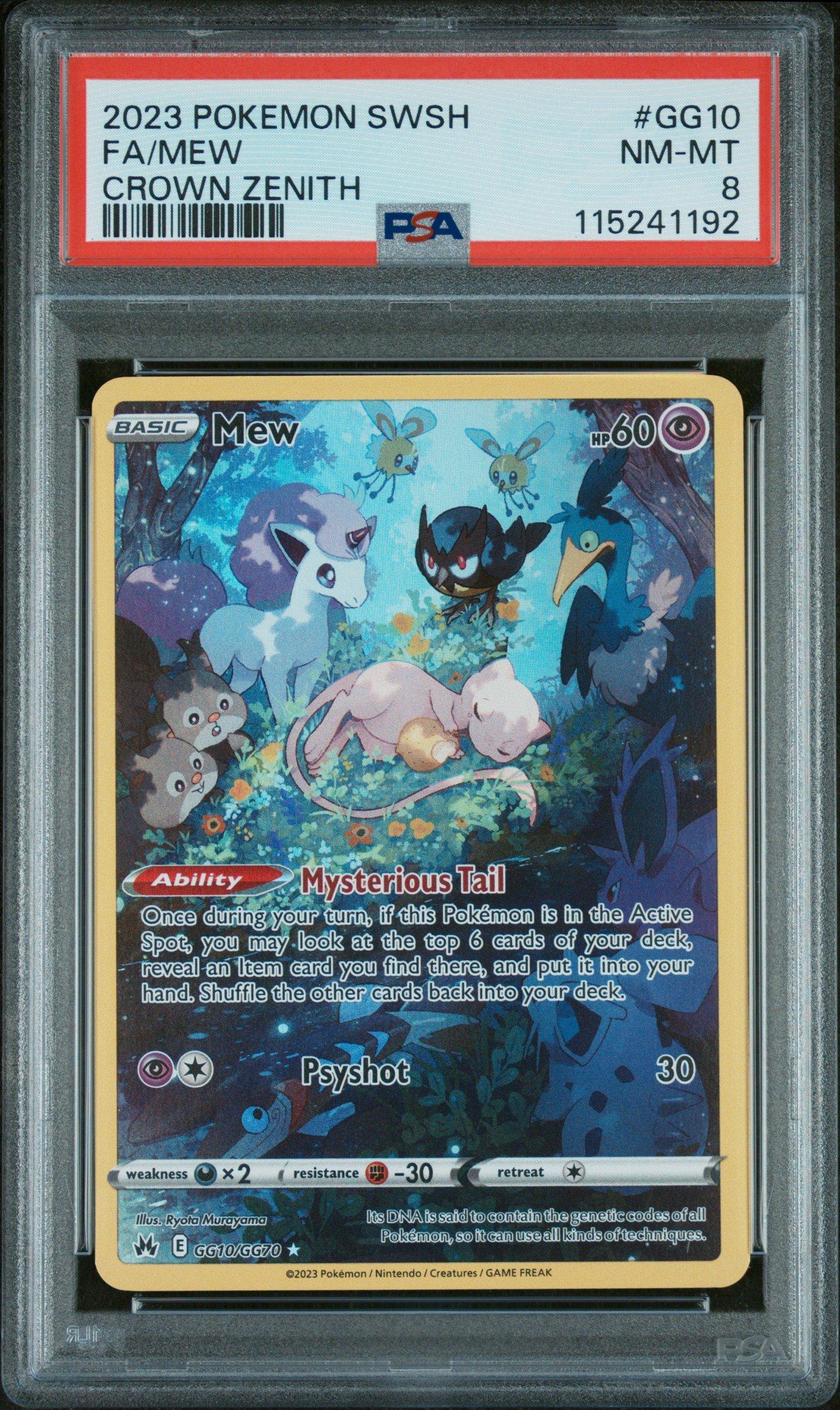 2023 Pokemon Sword And Shield Crown Zenith Gg10 Full Art/mew PSA 8