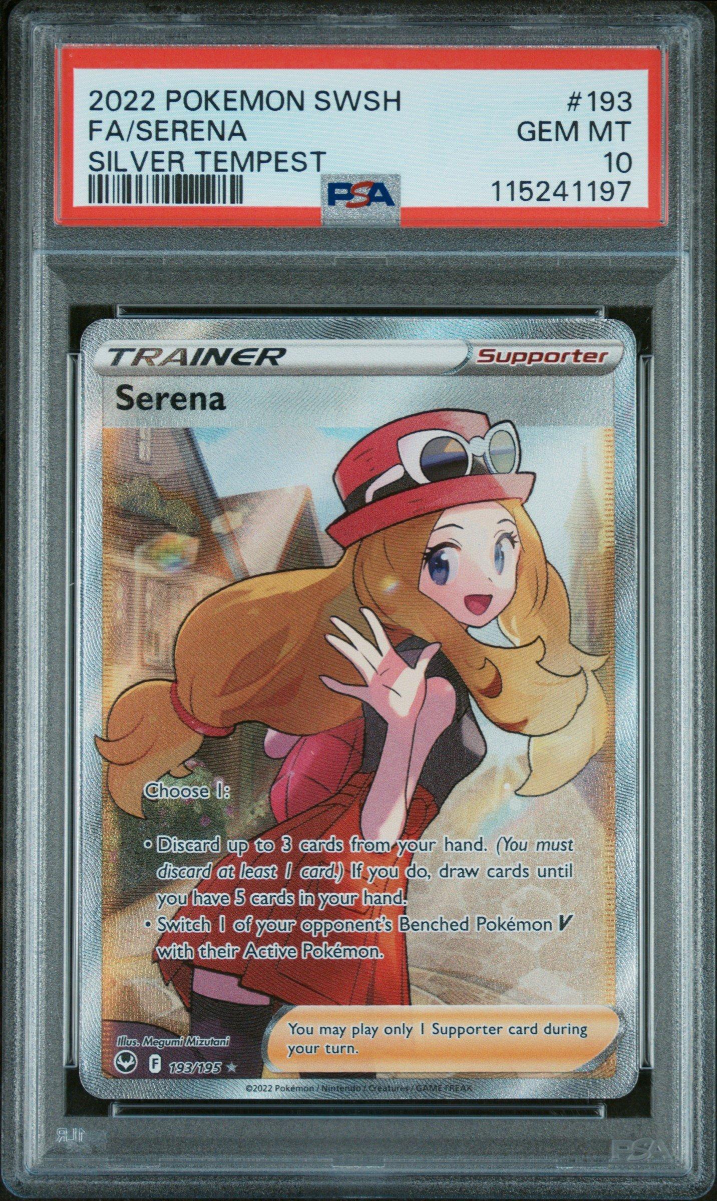 2022 Pokemon Sword & Shield Silver Tempest 193 Full Art/serena PSA