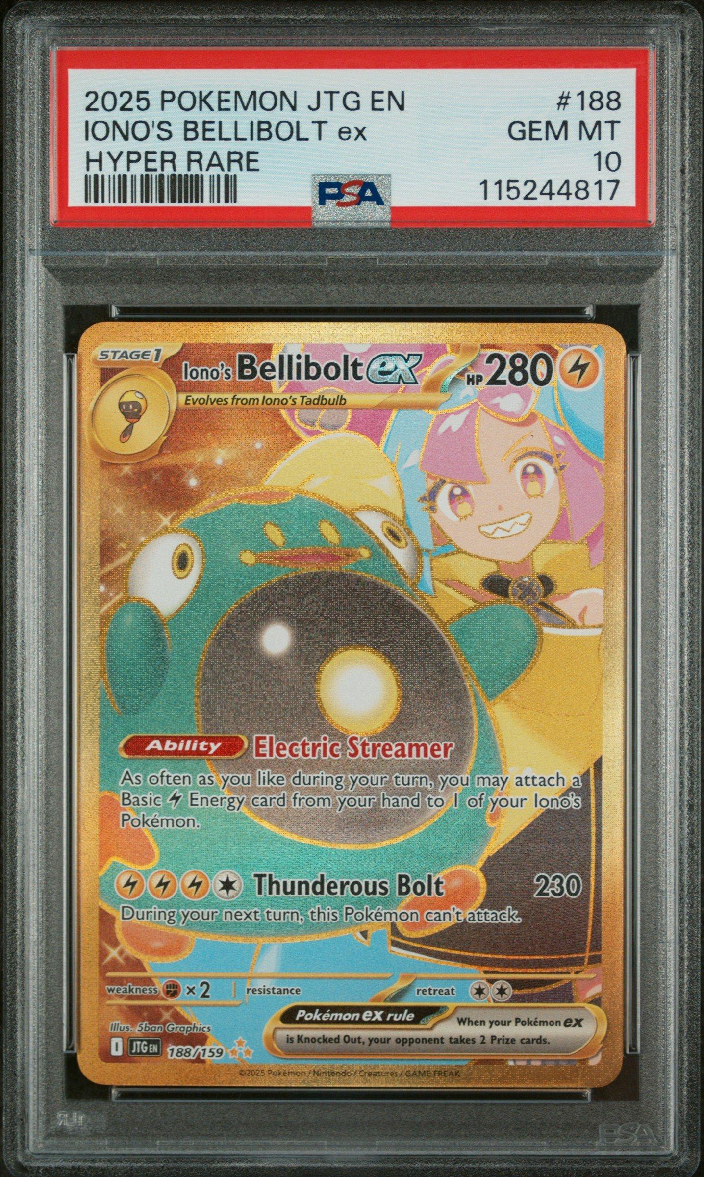 2025 Pokemon Jtg En-journey Together 188 Iono's Bellibolt Ex Hyper
