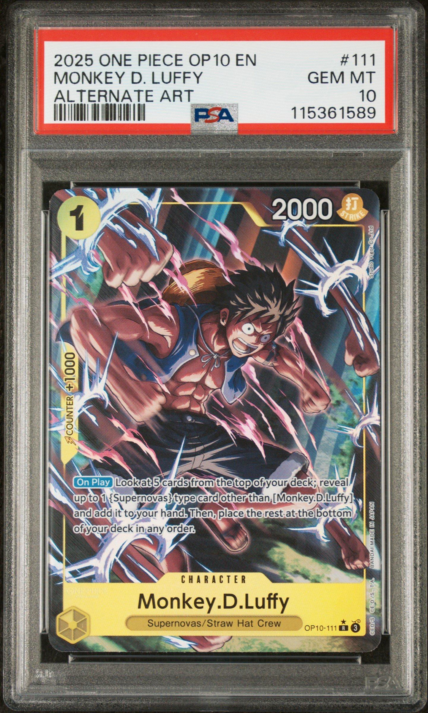 2025 One Piece Op10-royal Blood 111 Monkey D.Luffy Alternate Art PSA 10