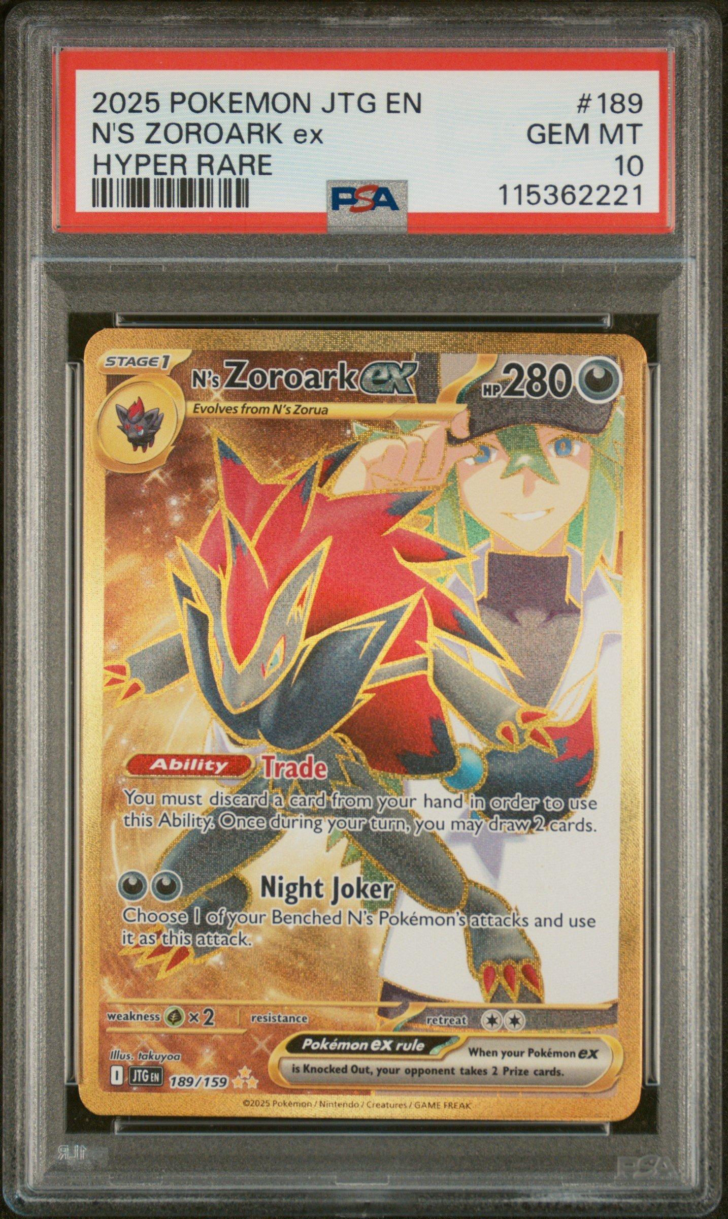 2025 Pokemon Jtg En-journey Together 189 N's Zoroark Ex Hyper Rare
