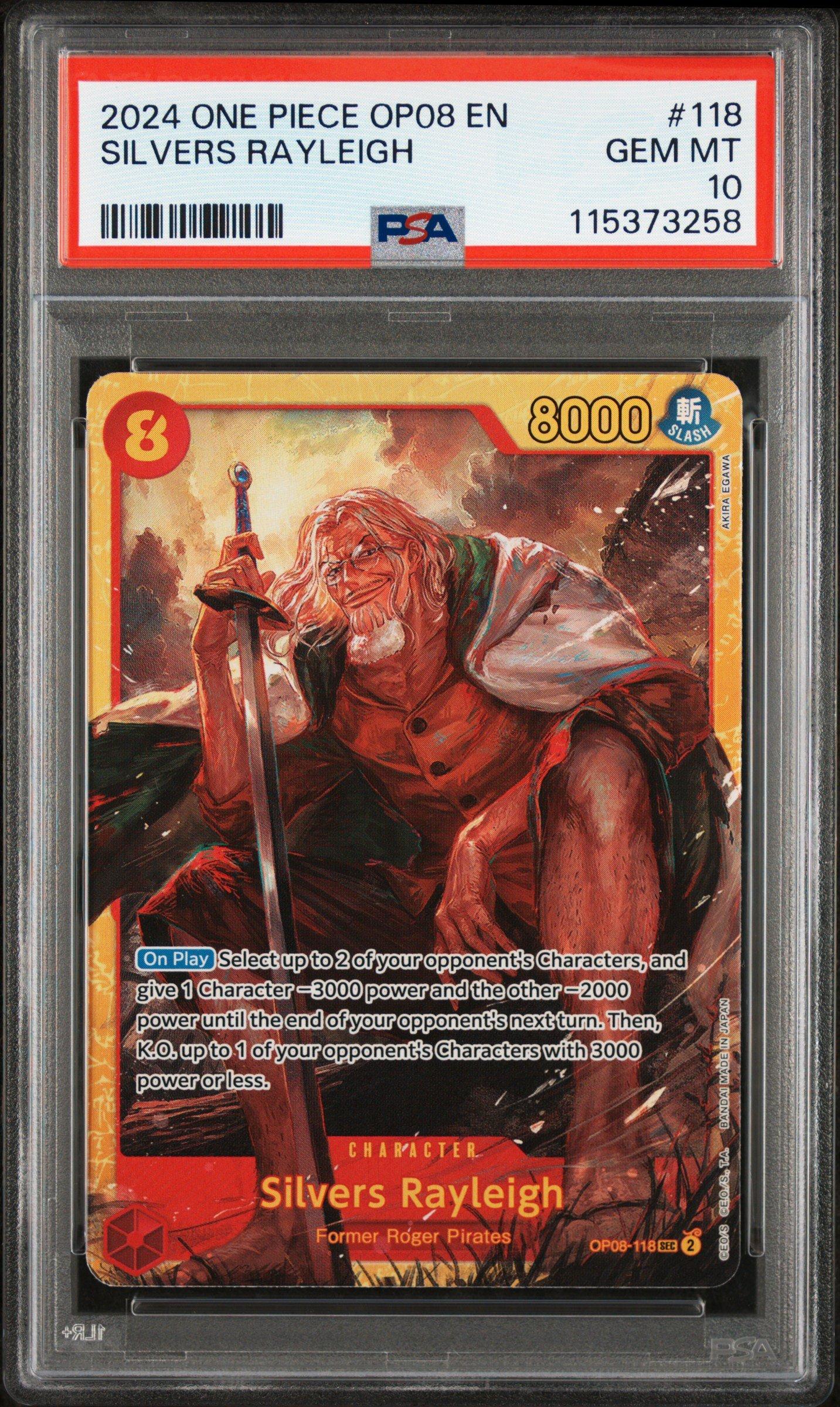 2024 One Piece Op08-two Legends 118 Silvers Rayleigh PSA 10 | GameStop