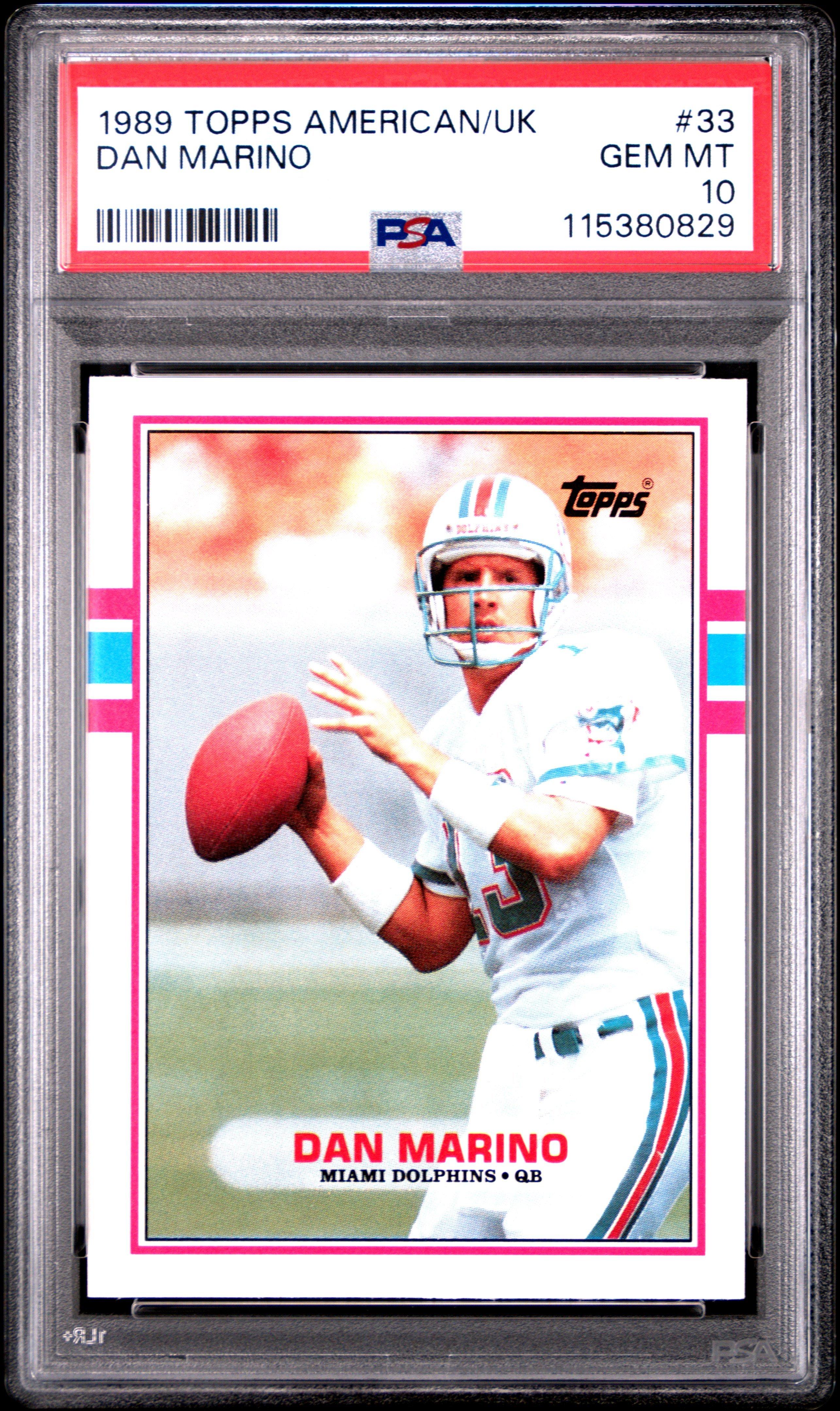 1989 Topps American/uk 33 Dan Marino PSA 10