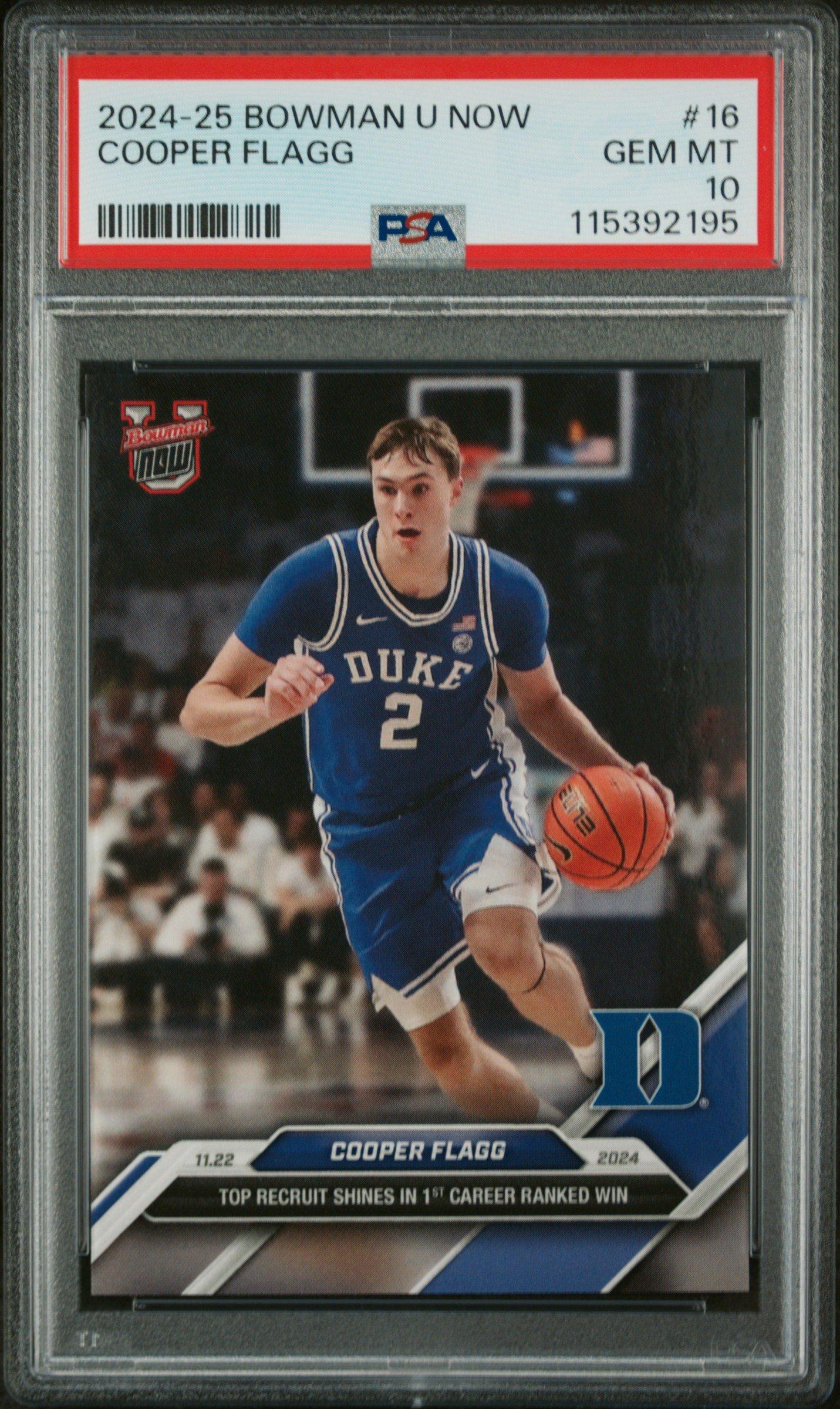 2024-25 Bowman U Now 16 Cooper Flagg PSA 10