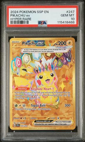 2024 Pokemon Ssp En-surging Sparks 247 Pikachu Ex Hyper Rare PSA
