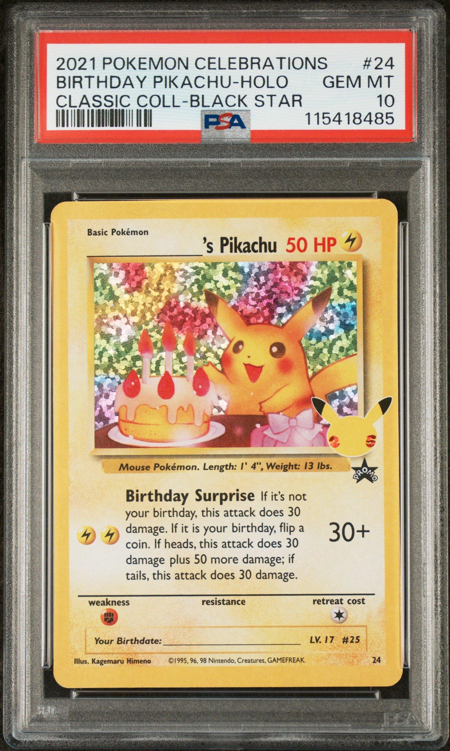 2021 Pokemon Pikachu （Birthday）カード 2021 Pokemon Celebrations Classic Collection 24 Birthday Pikachu