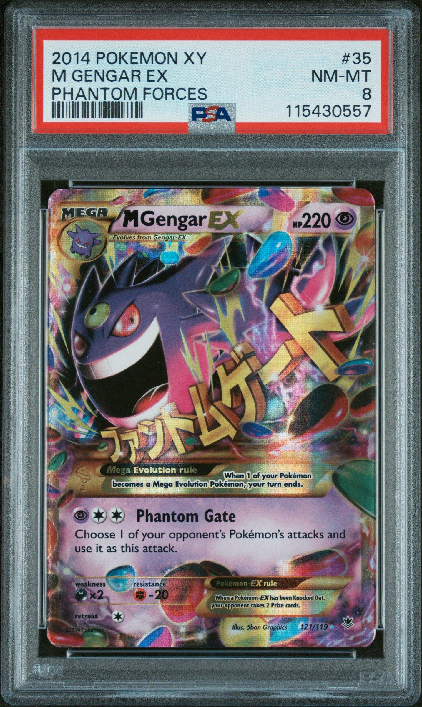 2014 Pokemon Xy Phantom Forces 35 M Gengar Ex PSA 8 Graded Card