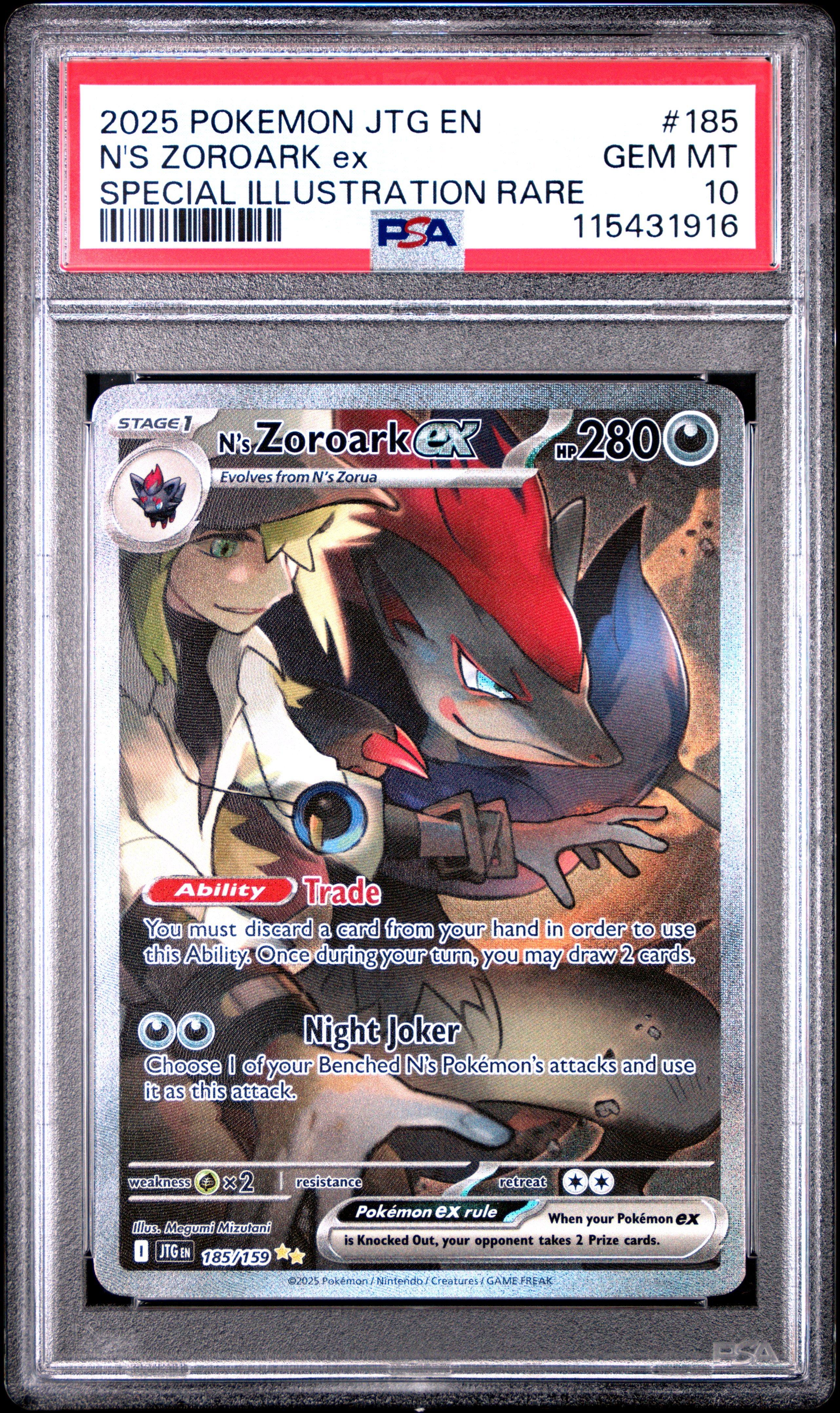 2025 Pokemon Jtg En-journey Together 185 N's Zoroark Ex Special