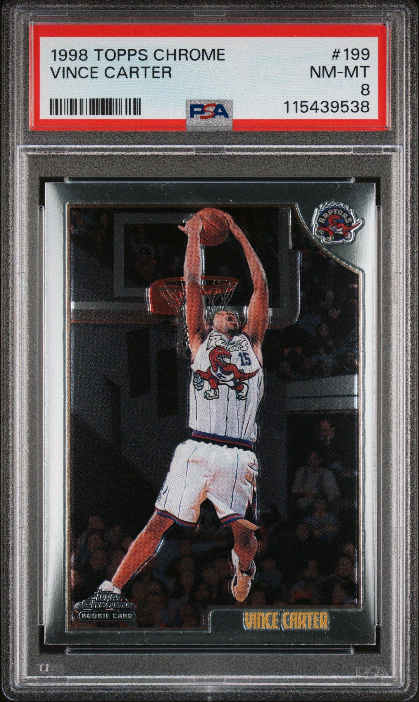 1998 Topps Chrome 199 Vince Carter PSA 8