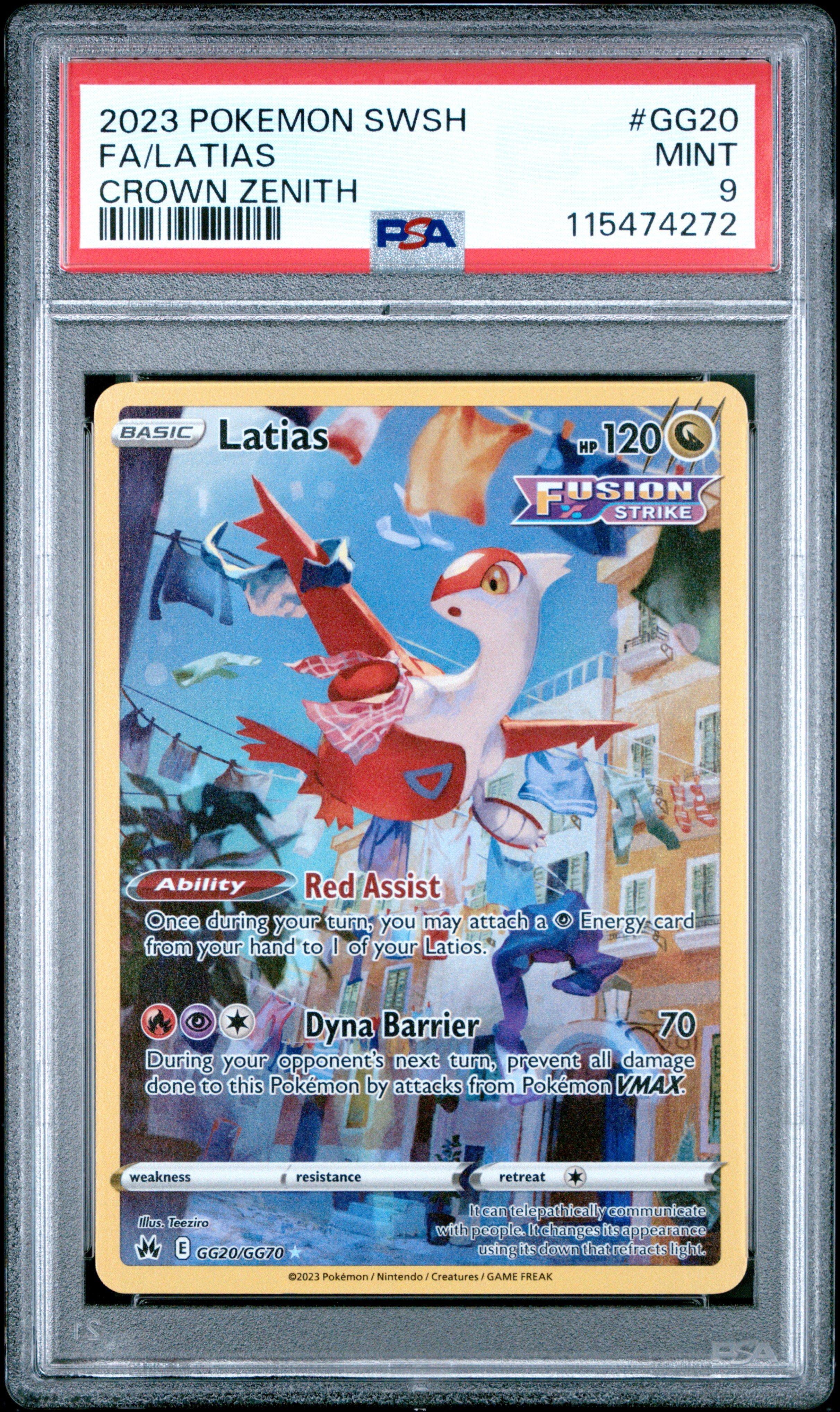 2023 Pokemon Sword And Shield Crown Zenith Gg20 Full Art/latias