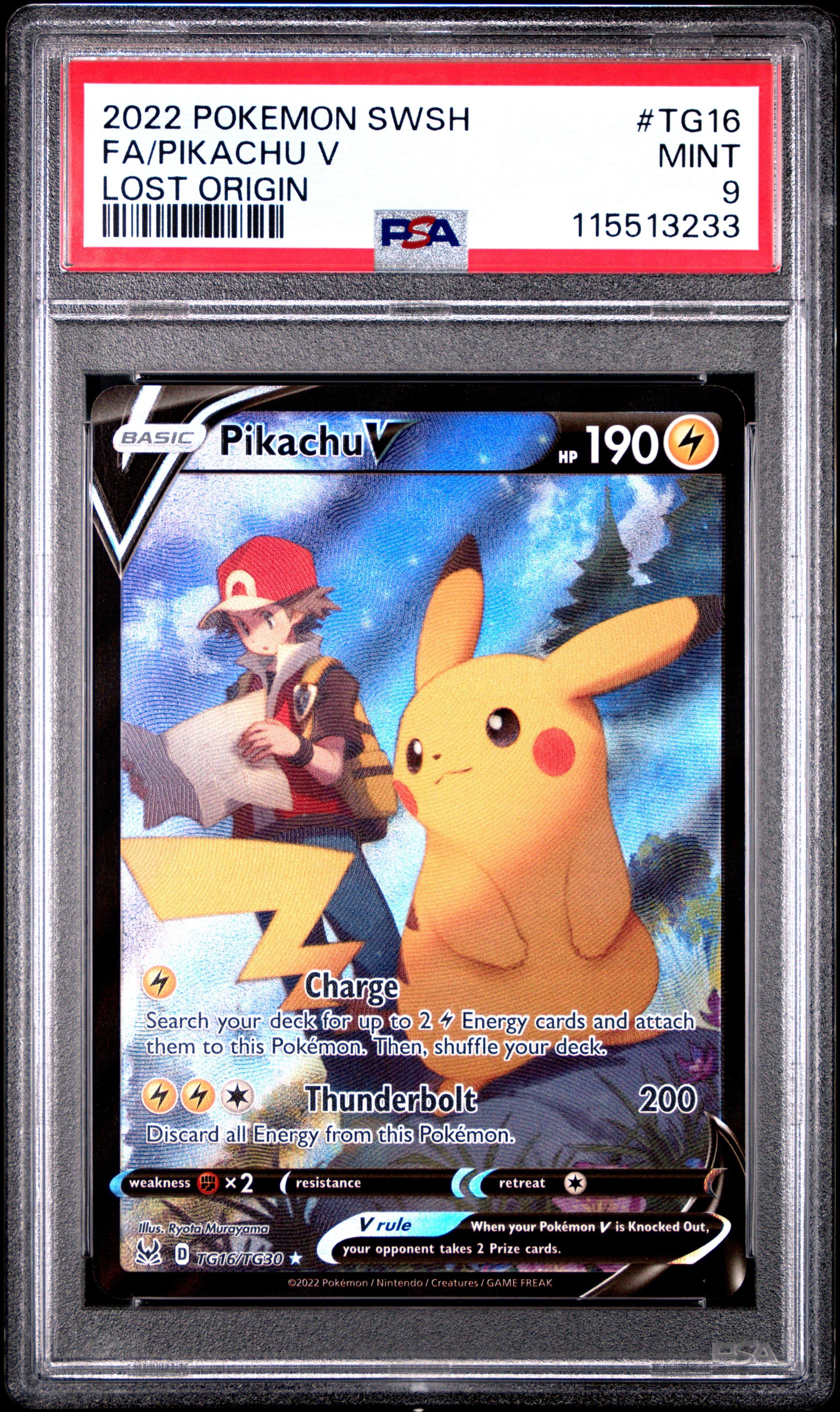 PSA9 ポケモンカード 2022 2022 Pokemon Sword & Shield Lost Origin Tg16 Full Art/pikachu V