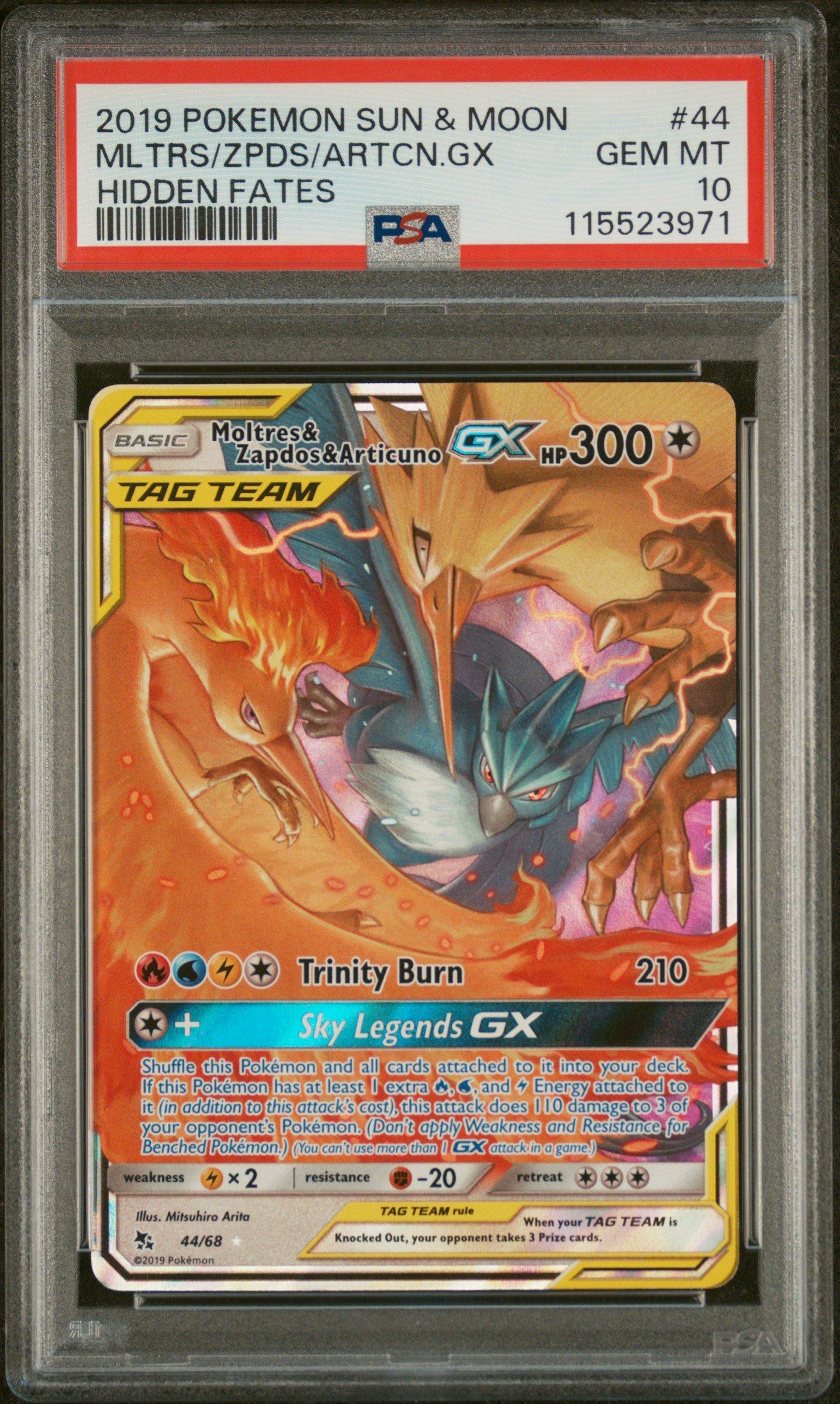 2019 Pokemon Sun & Moon Hidden Fates 44 Moltres & Zapdos