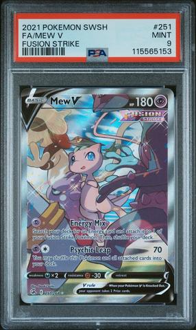 2021 Pokemon Sword & Shield Fusion Strike 251 Full Art/mew V PSA 9