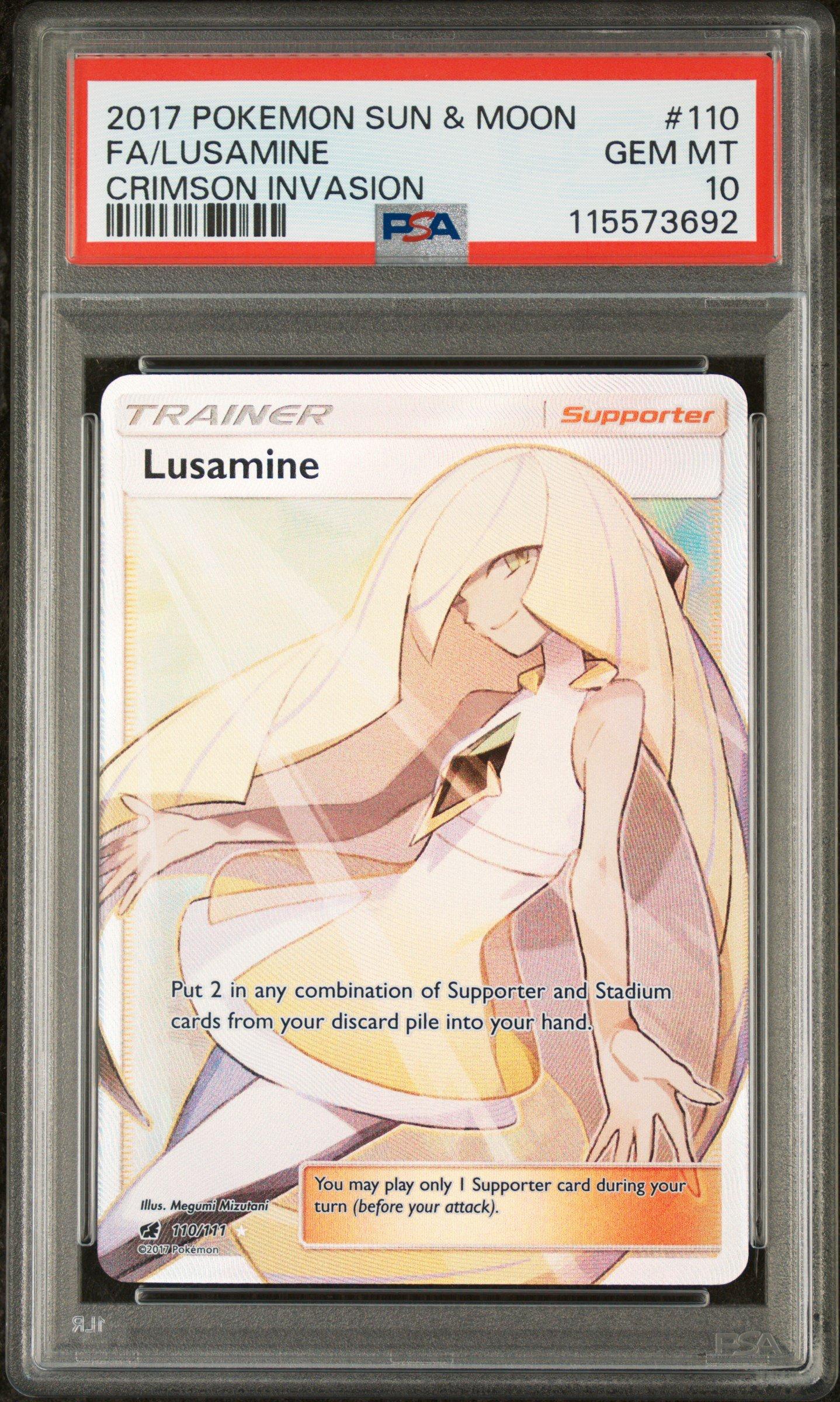 lusamine pokemon card 153/156 Ultra Prism Full Art Trainer Ultra Rare PSA 10 Lusamine 110/111 Full