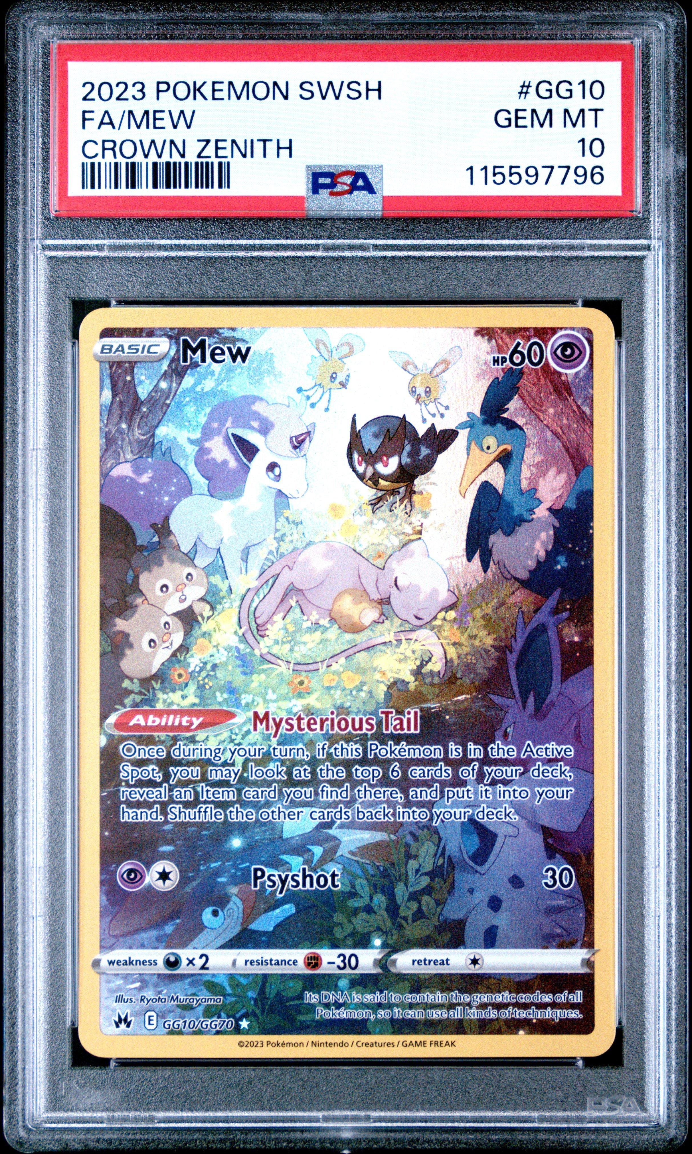 2023 Pokemon Sword And Shield Crown Zenith Gg10 Full Art/mew PSA