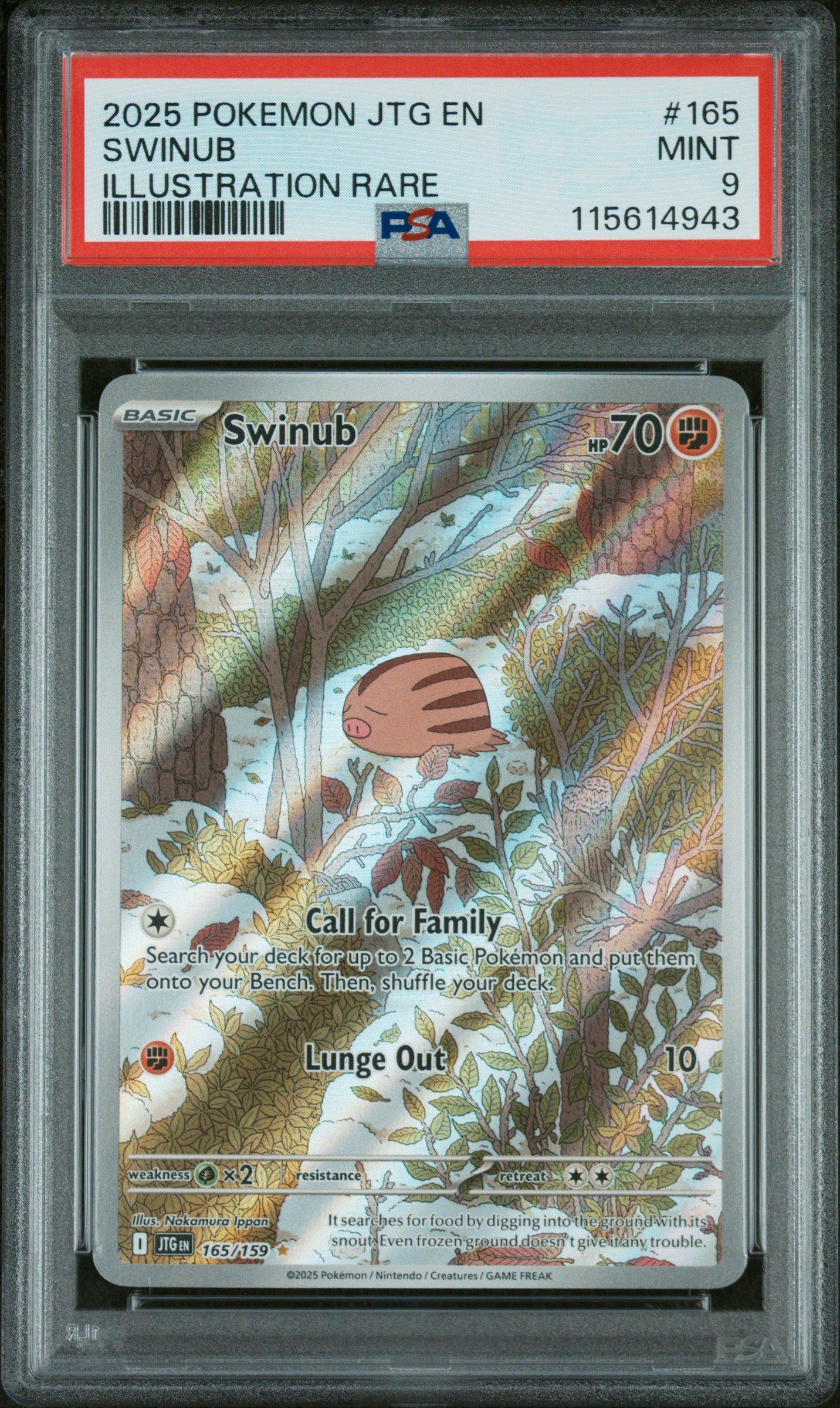 2025 Pokemon Jtg En-journey Together 165 Swinub Illustration Rare PSA 9  Graded Card | GameStop