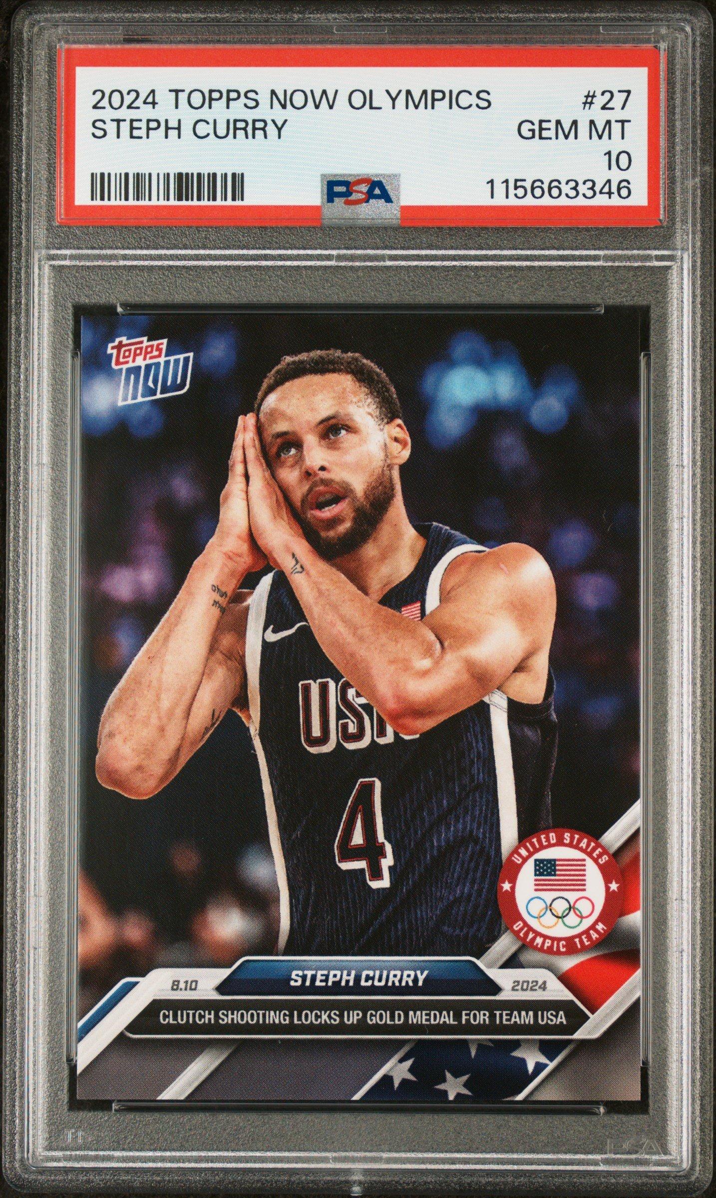 2024 Topps Now Olympic Games 27 Steph Curry PSA 10