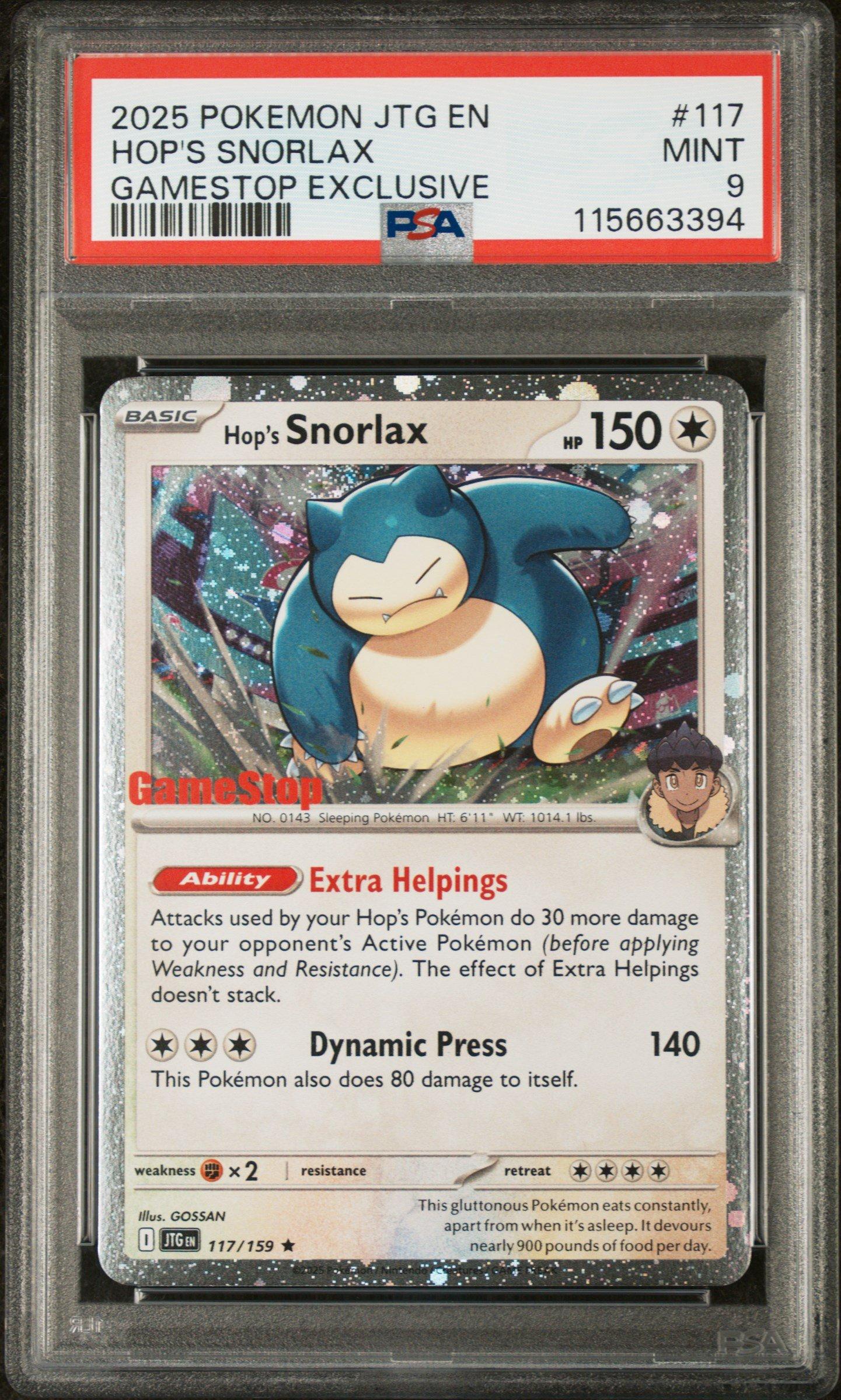 2025 Pokemon Jtg En-journey Together 117 Hop's Snorlax Gamestop