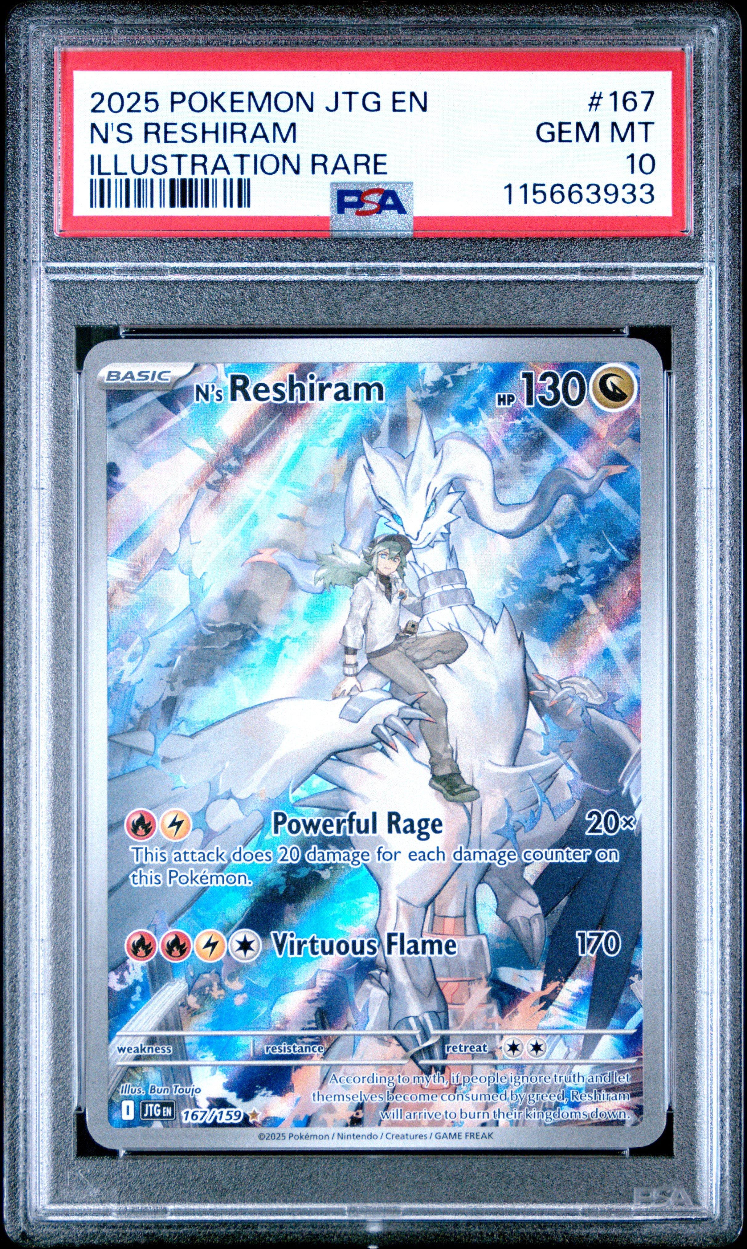 2025 Pokemon Jtg En-journey Together 167 N's Reshiram Illustration