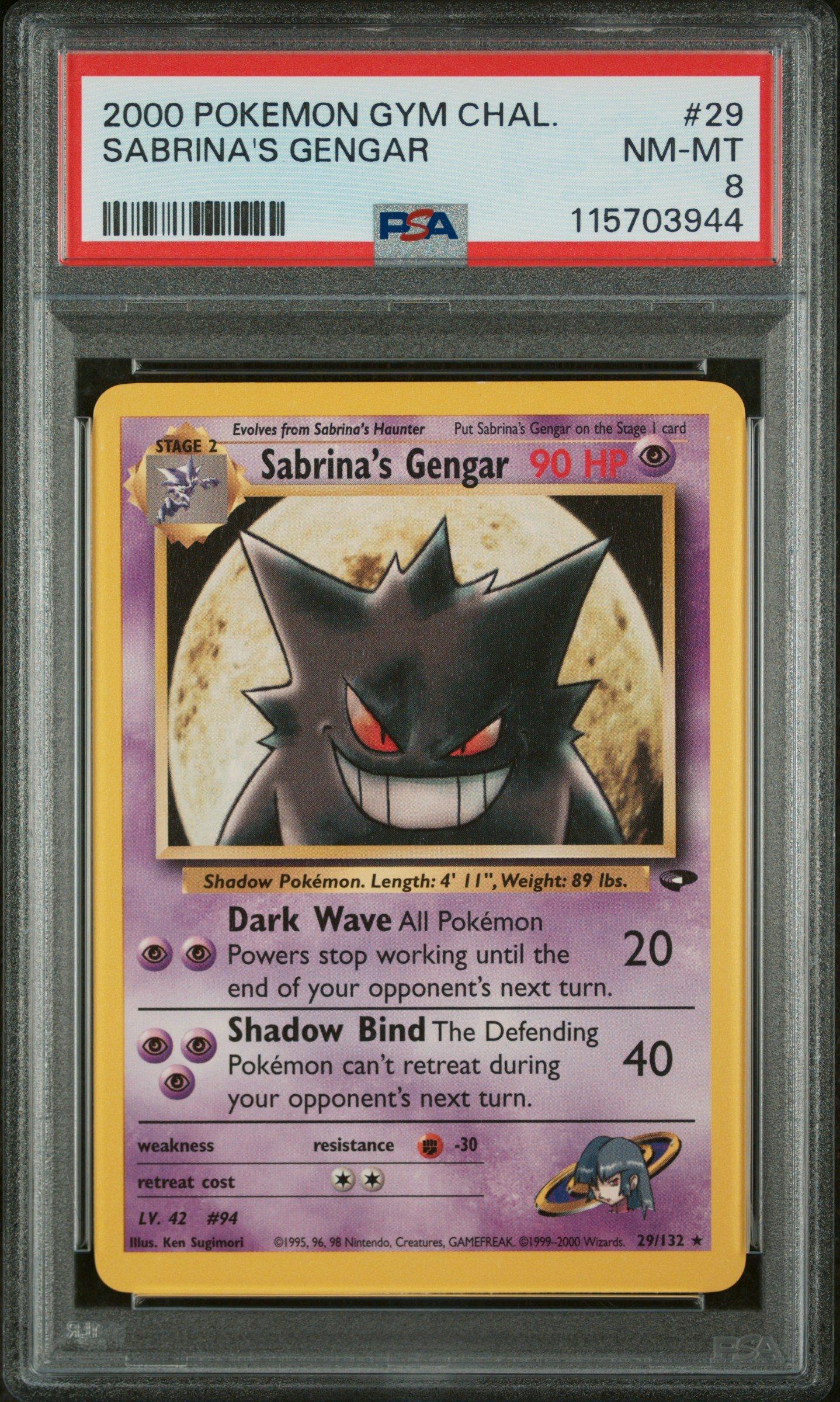 2000 Pokemon Gym Challenge 29 Sabrina's Gengar PSA 8 Graded Card