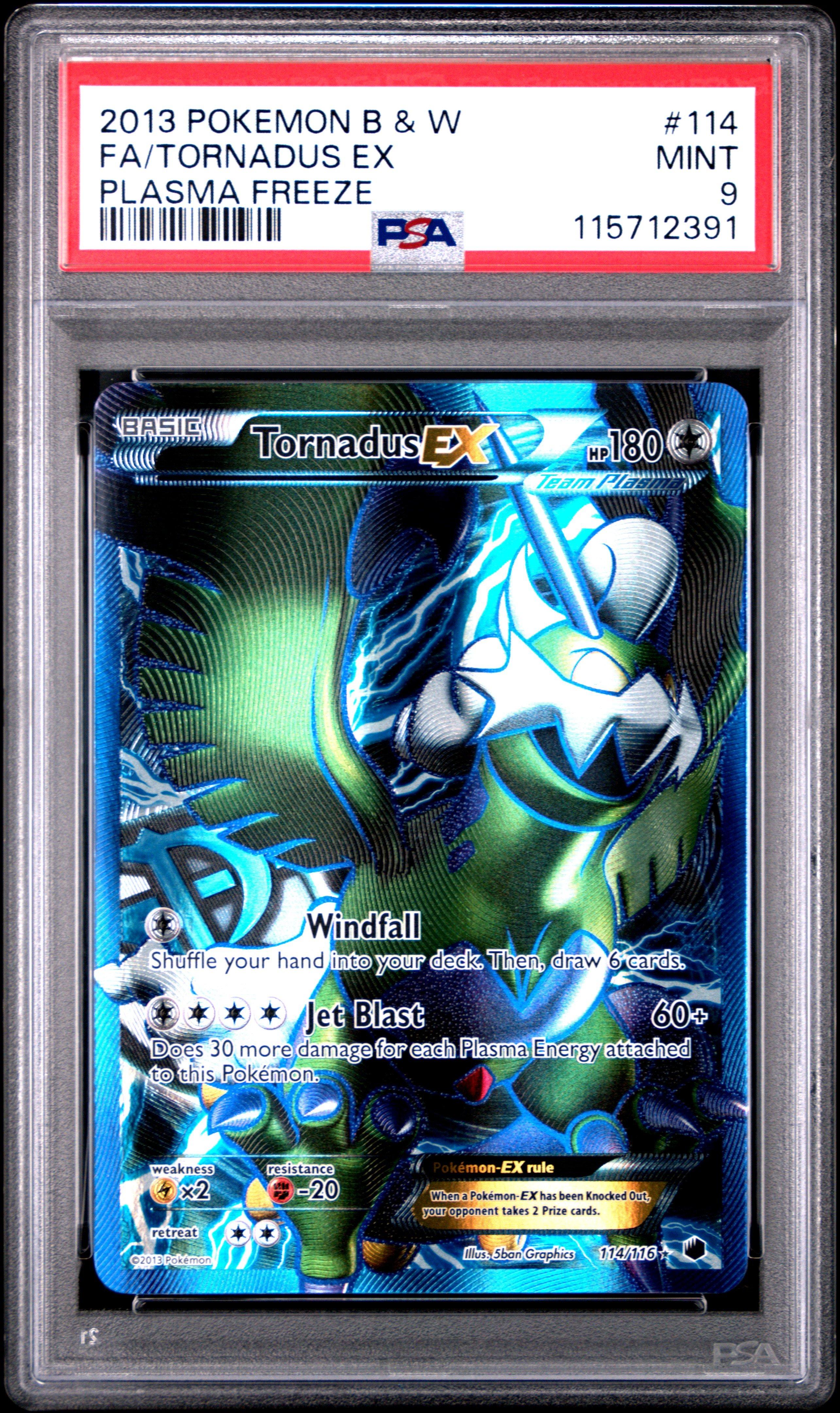 2013 Pokemon Black & White Plasma Freeze 114 Full Art/tornadus Ex PSA 9